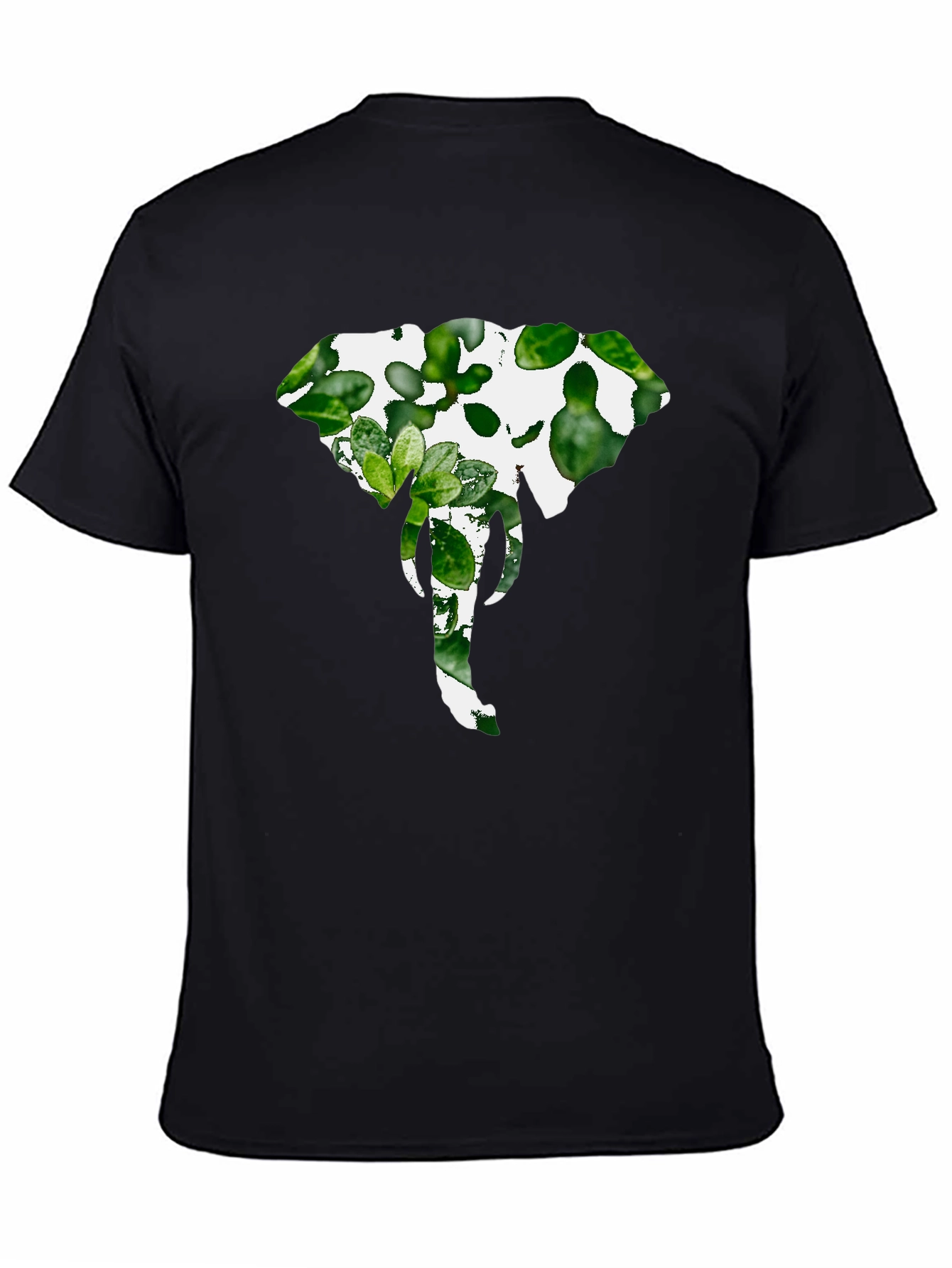 Elephant Plant Graphic Tee - Stylish Black Shirt