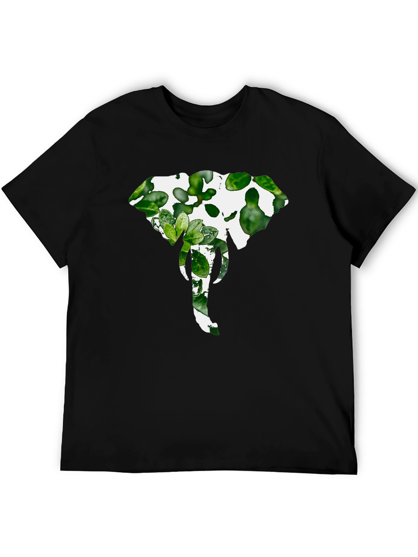 Elephant Plant Graphic Tee - Stylish Black Shirt