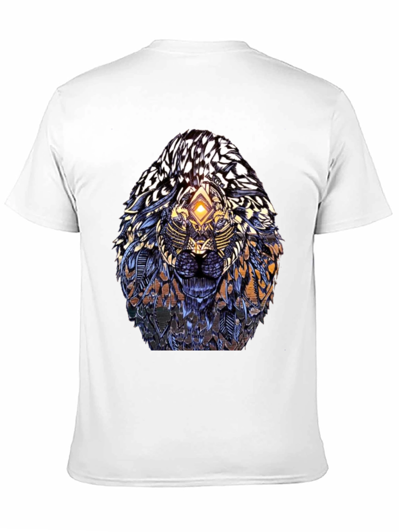 Abstract Lion Head Graphic Print T-Shirt