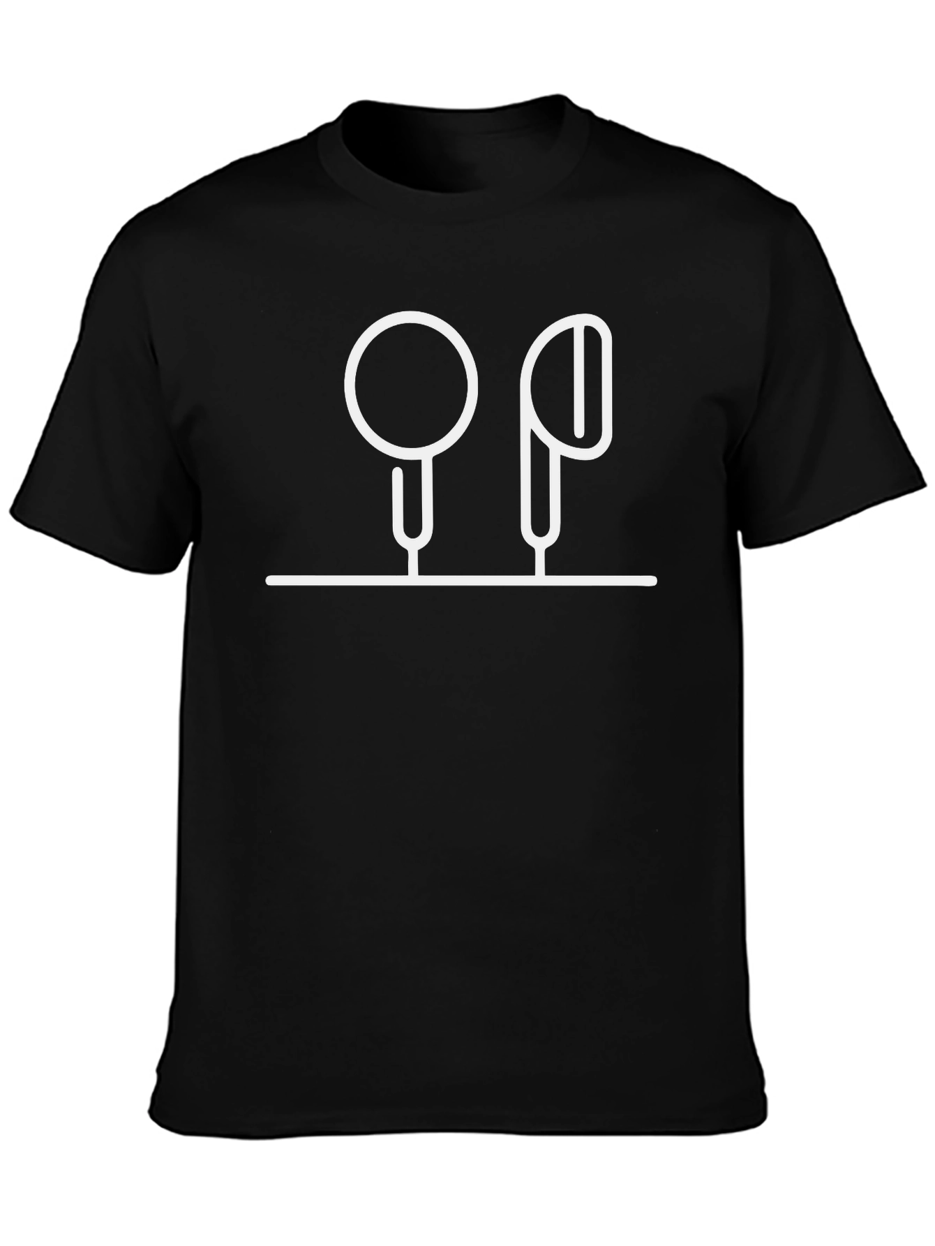 Minimalist Earbud Graphic Tee - Black