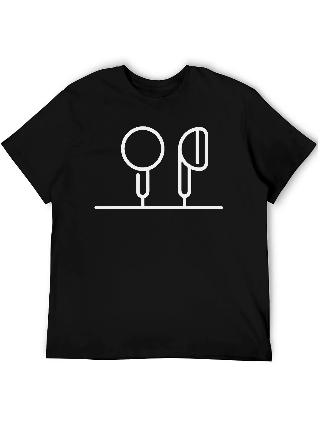 Minimalist Earbud Graphic Tee - Black