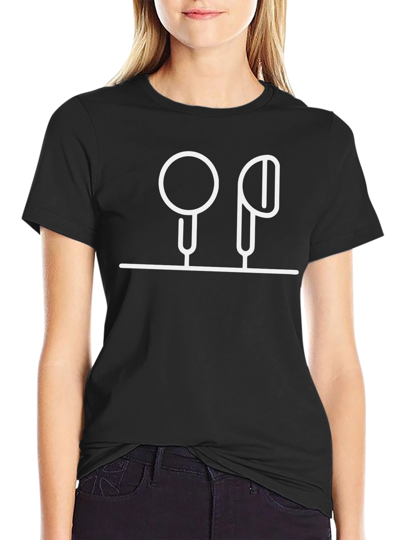 Minimalist Earbud Graphic Tee - Black