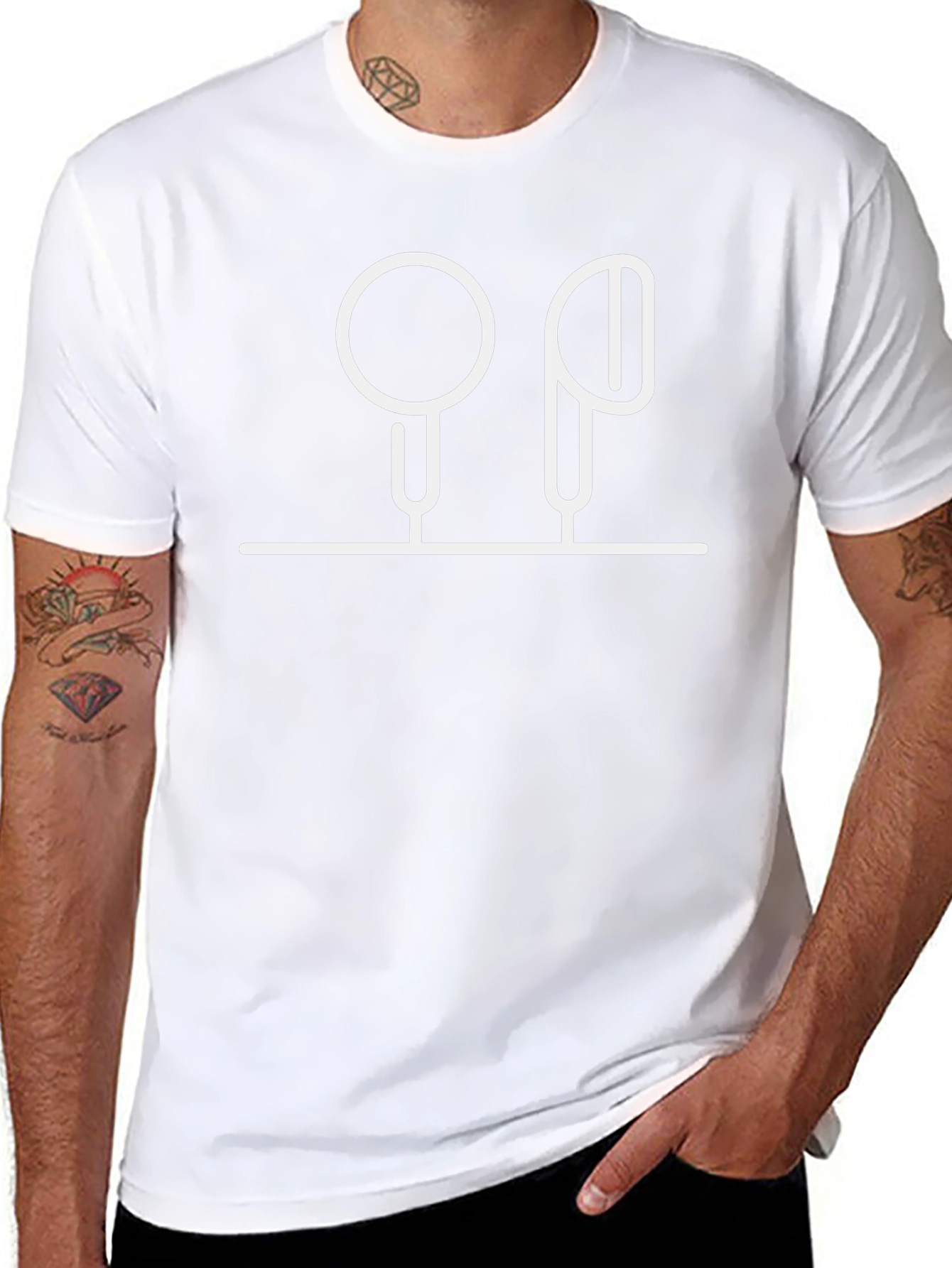 Minimalist Earbud Graphic Tee - Black