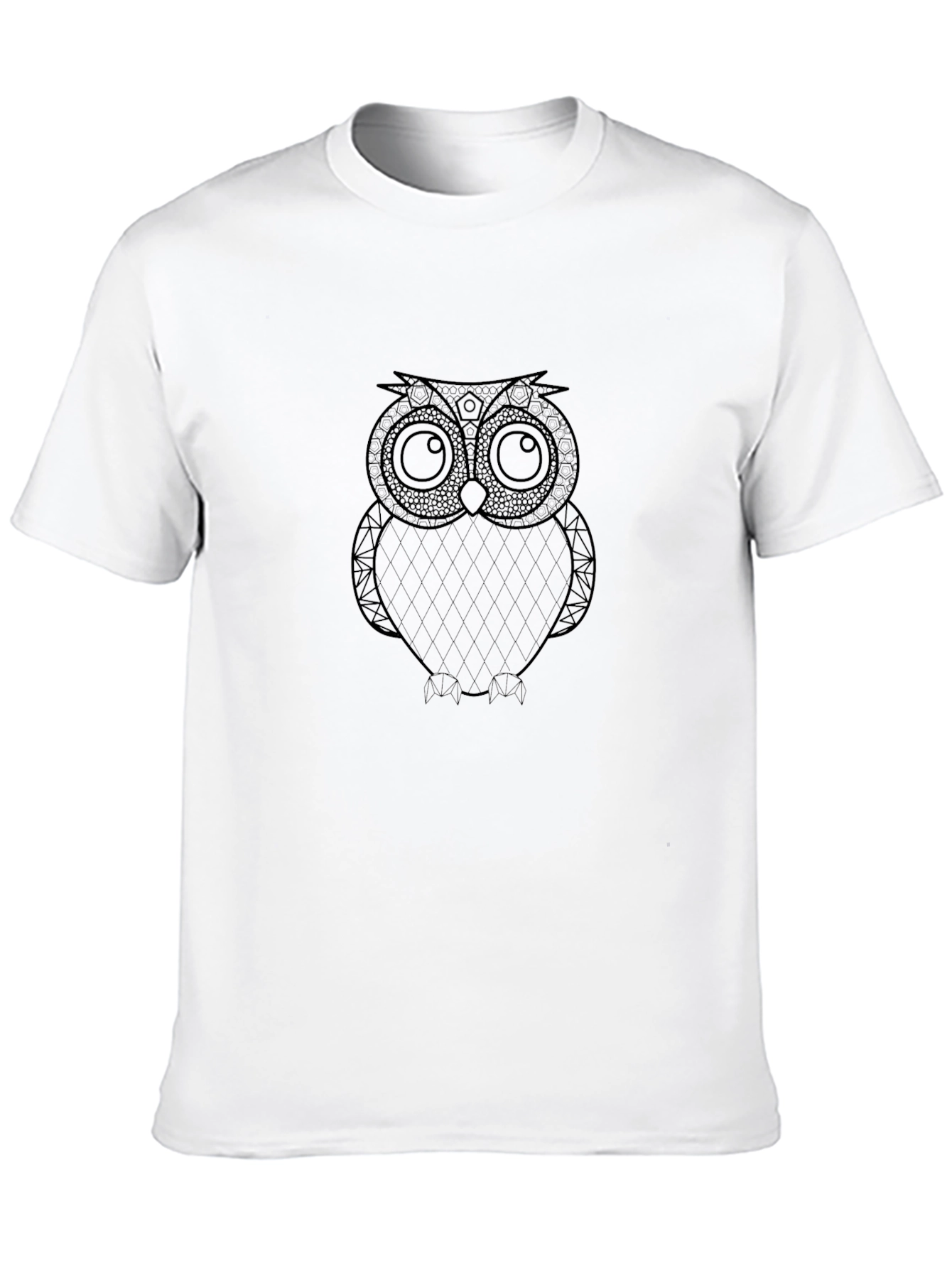 Mens Black Owl Graphic Tee - Casual Comfort