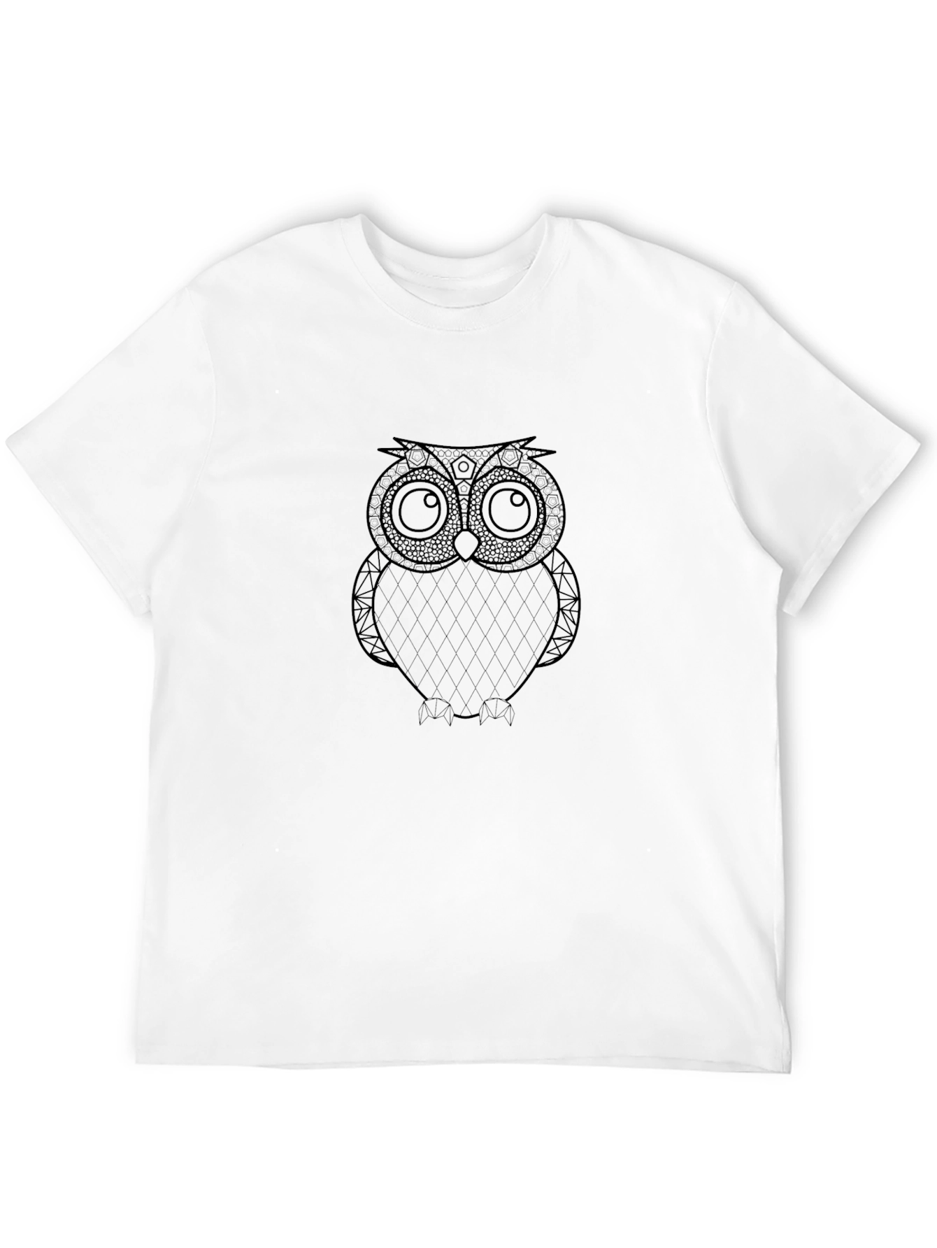Mens Black Owl Graphic Tee - Casual Comfort