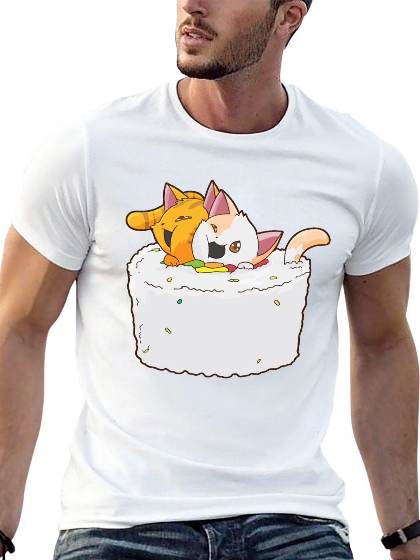 Sushi Cats T-Shirt - Cute Kawaii Graphic Tee