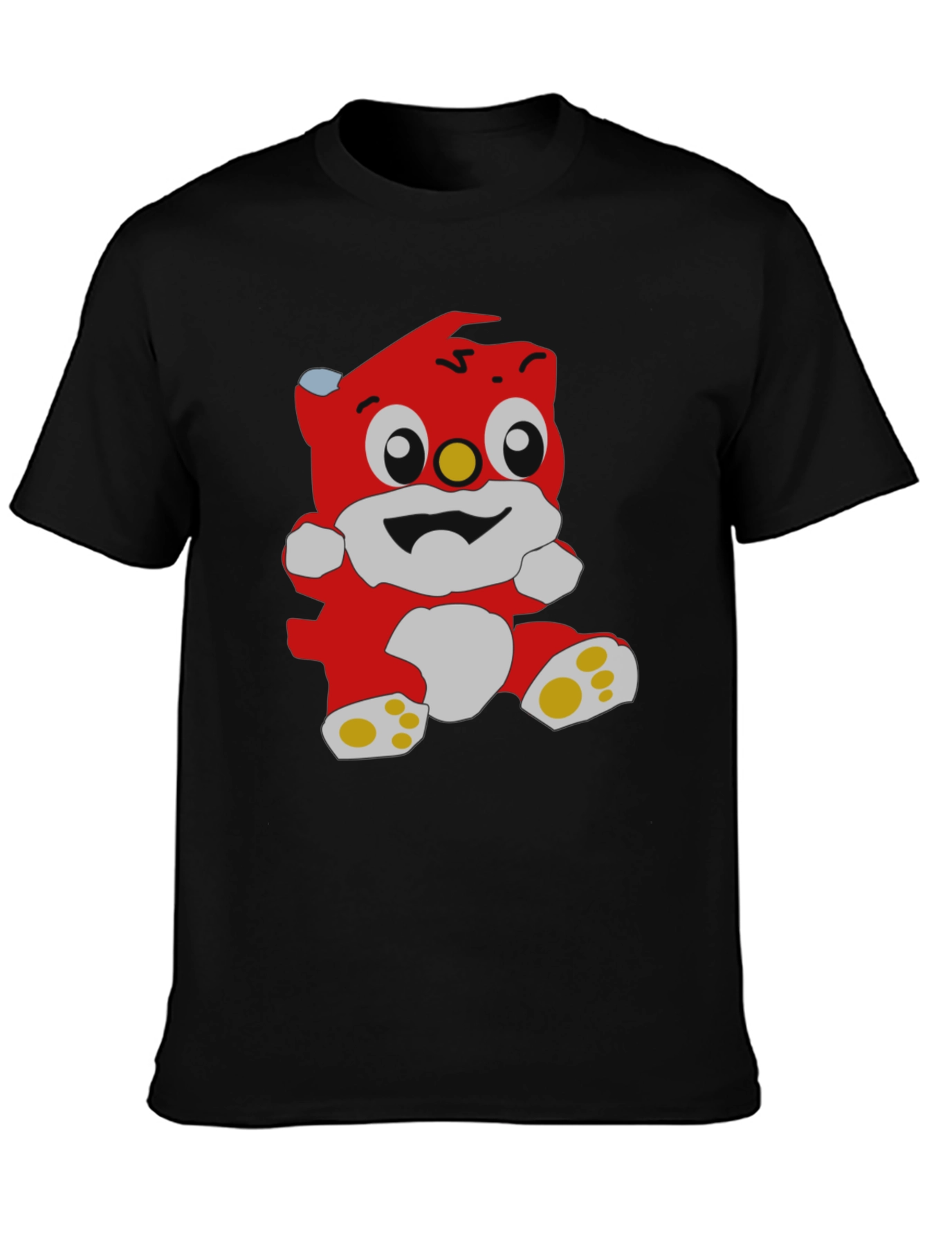Cartoon Bear Graphic Black T-Shirt