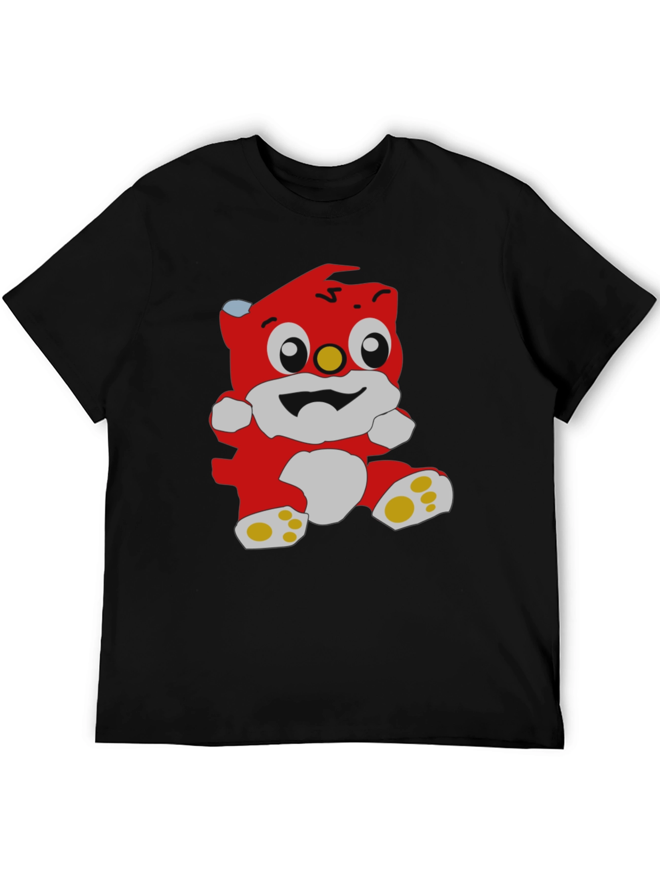 Cartoon Bear Graphic Black T-Shirt