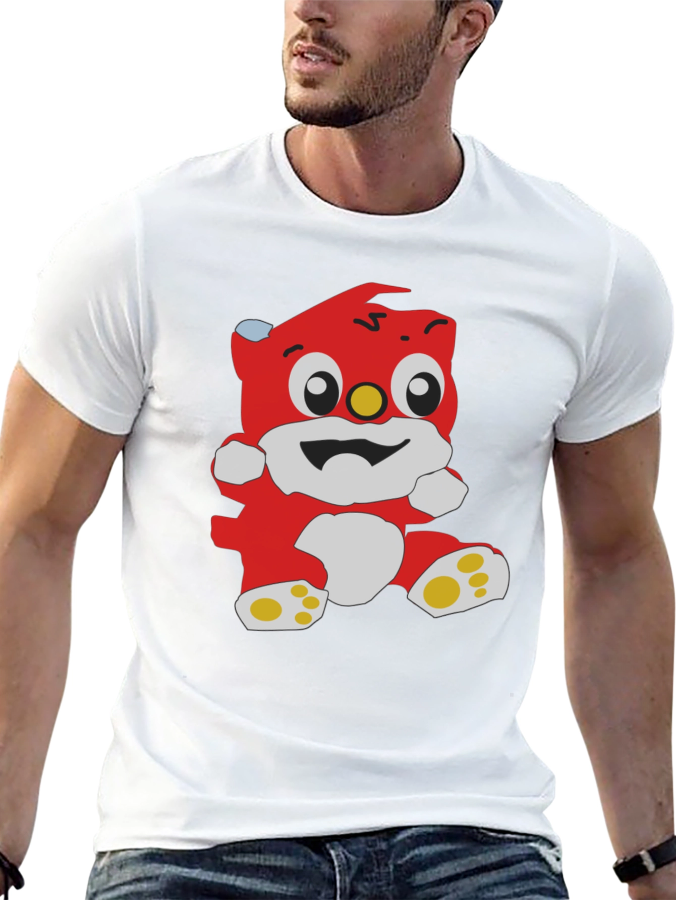 Cartoon Bear Graphic Black T-Shirt
