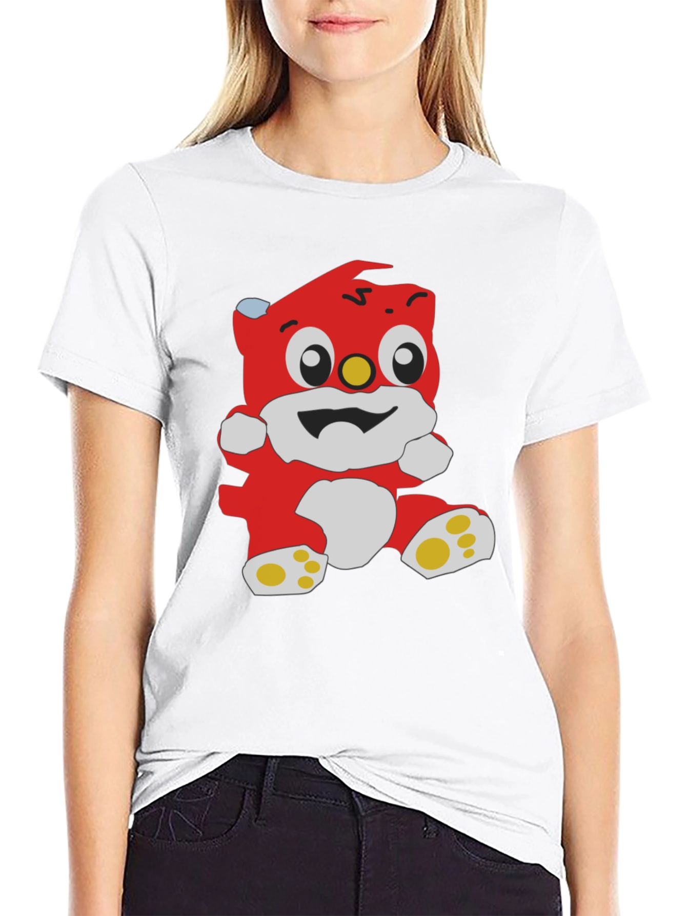 Cartoon Bear Graphic Black T-Shirt