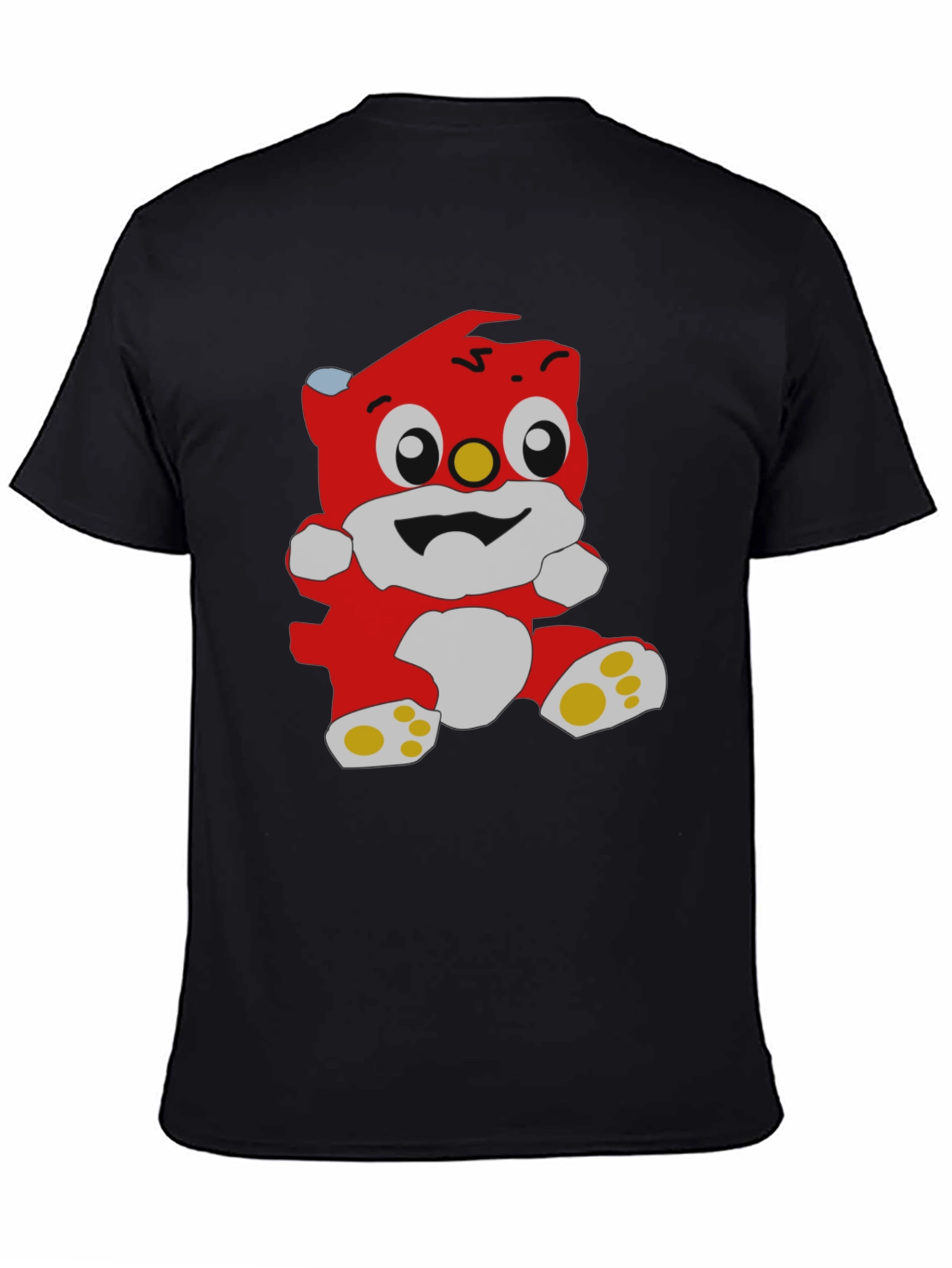 Cartoon Bear Graphic Black T-Shirt