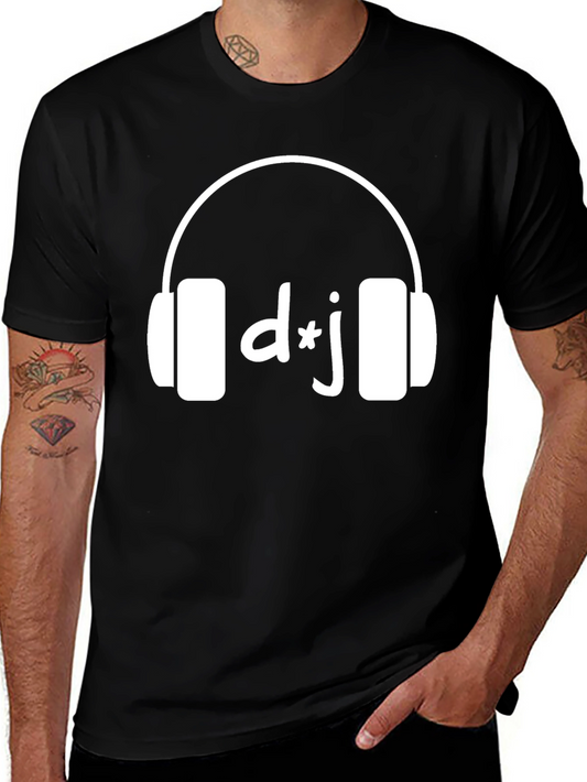DJ Headphones Graphic T-Shirt - Black
