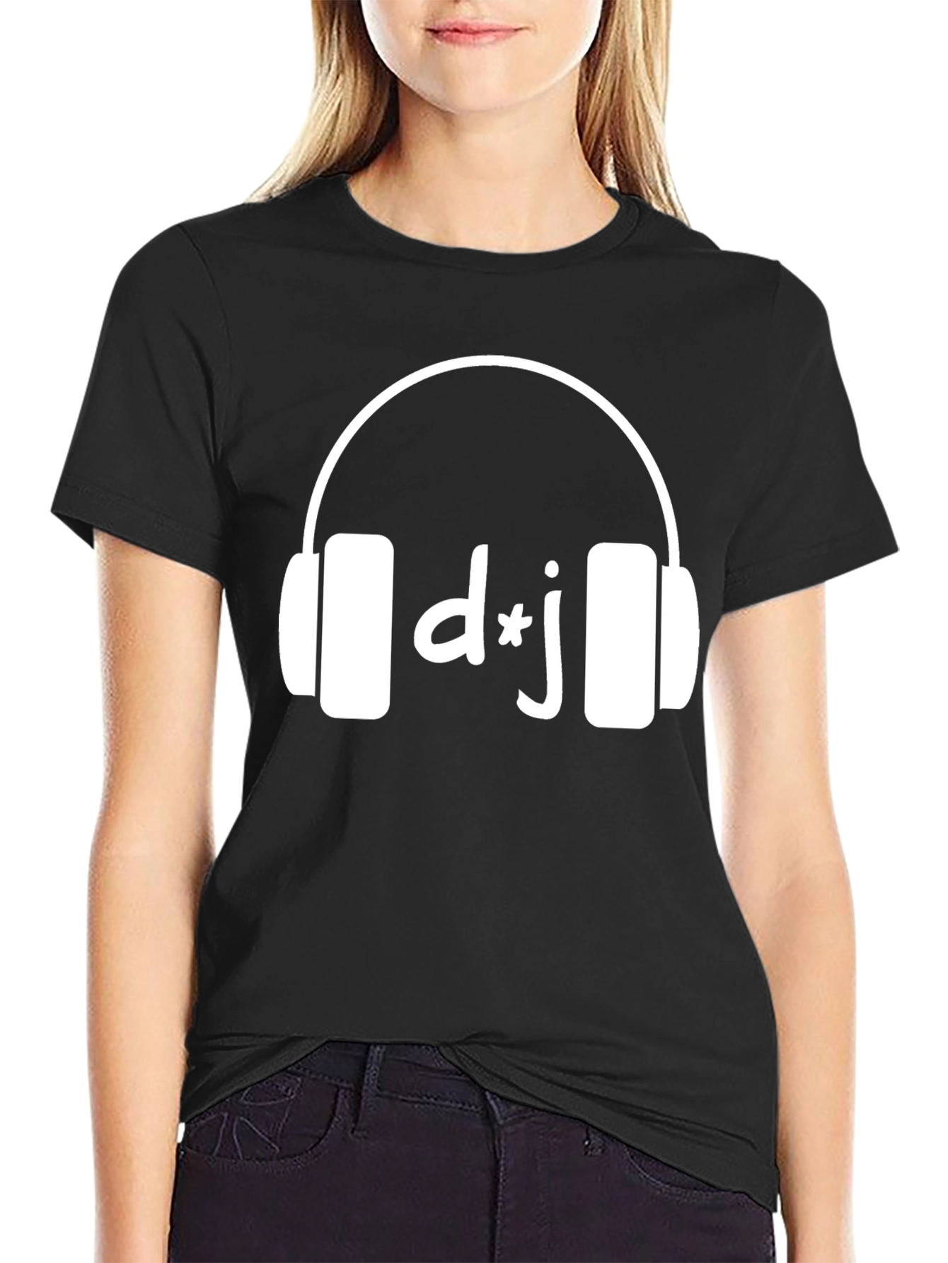 DJ Headphones Graphic T-Shirt - Black
