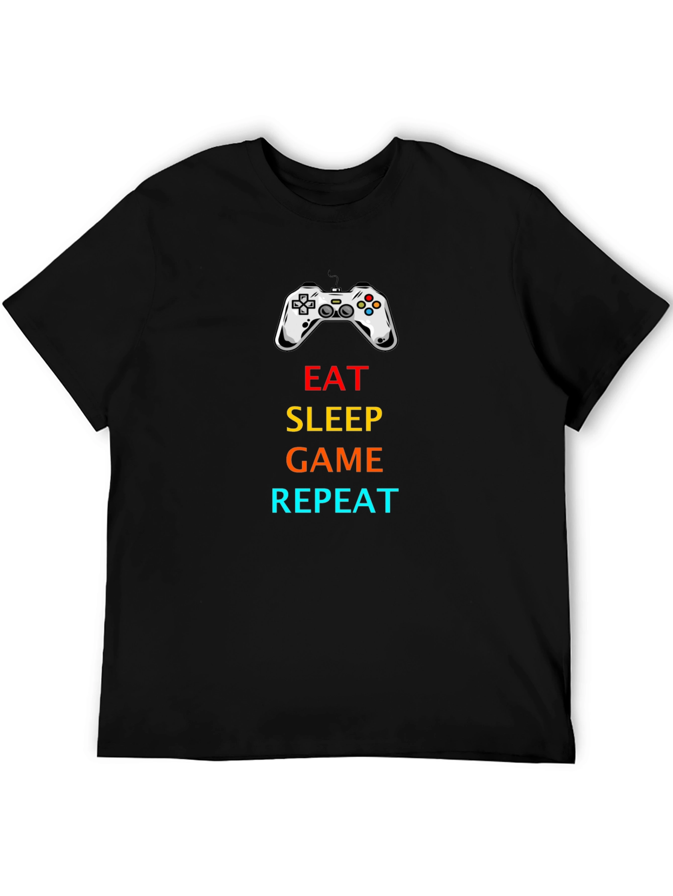 Eat Sleep Game Repeat Black T-Shirt