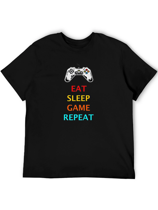 Eat Sleep Game Repeat Black T-Shirt