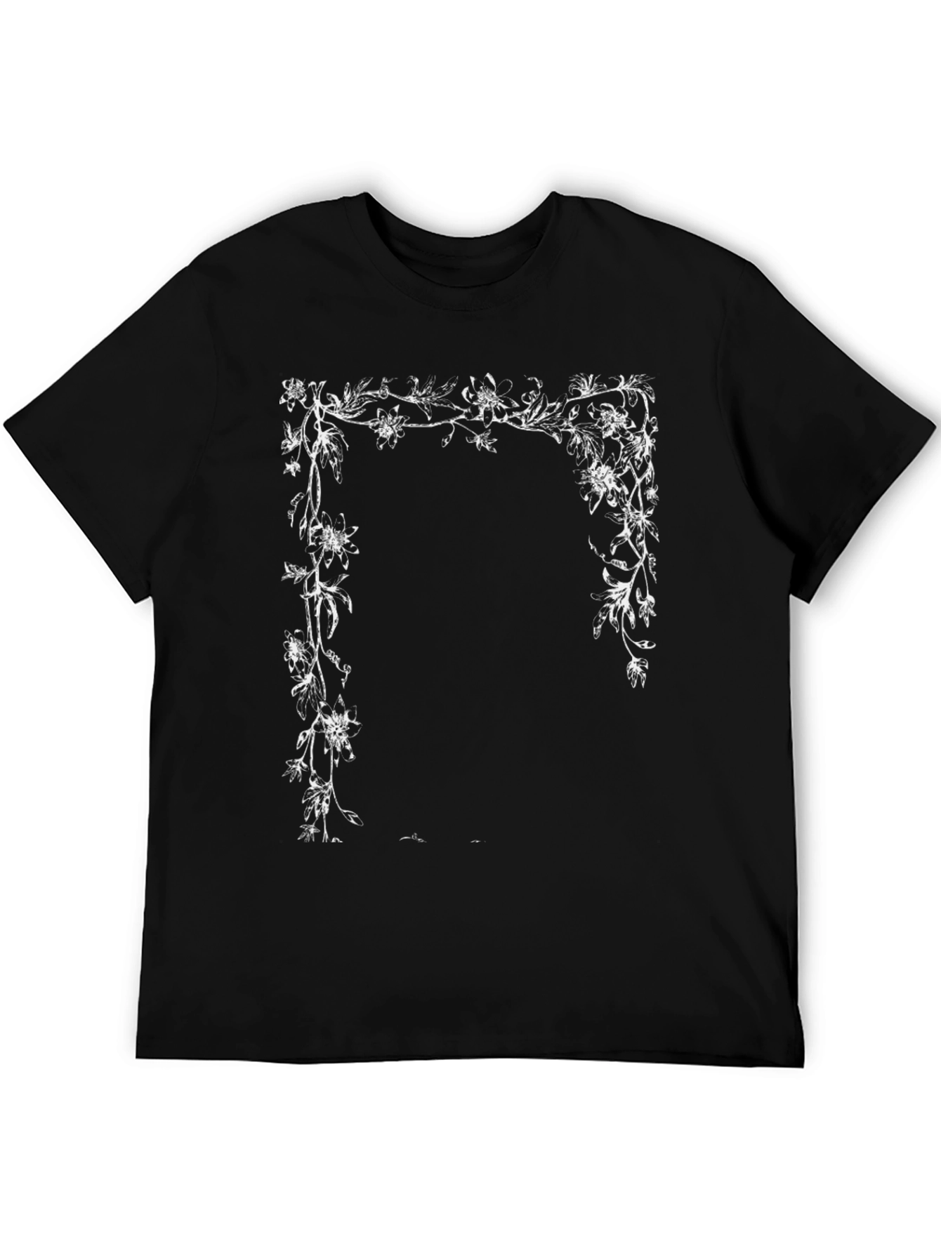 Floral Frame Black Graphic Tee