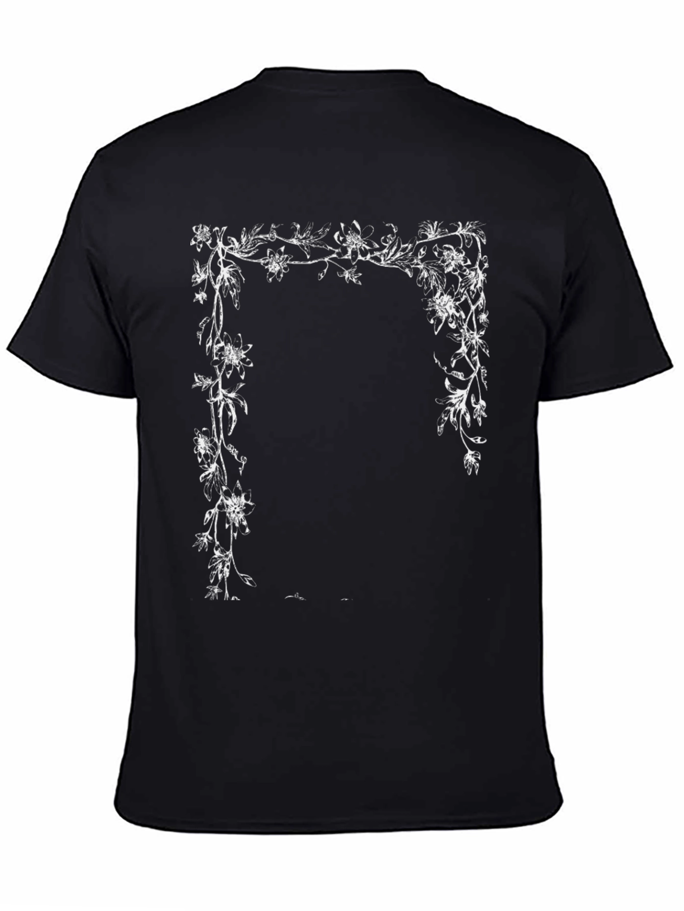 Floral Frame Black Graphic Tee