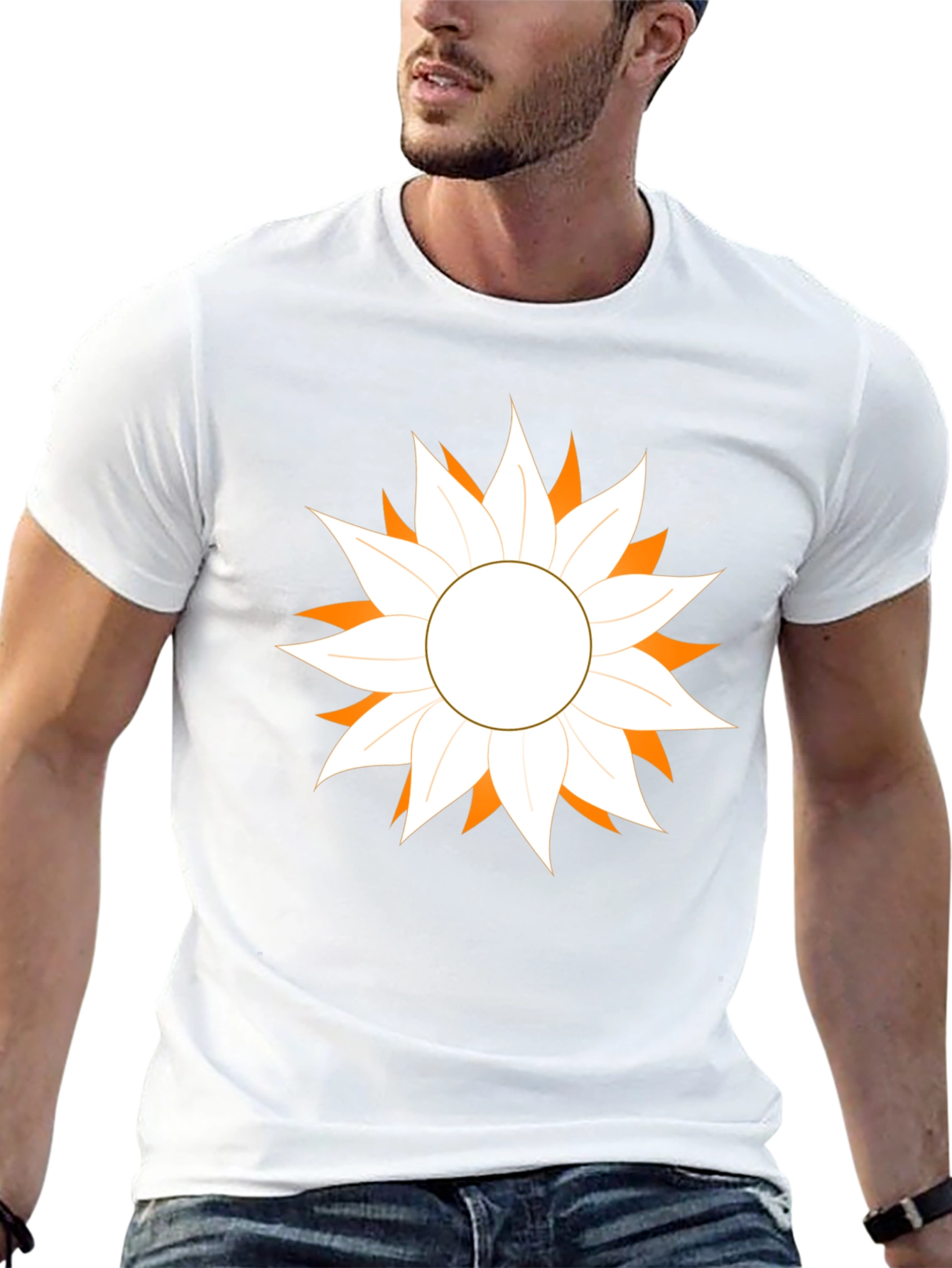 Stylish Black T-Shirt with Floral Graphic Design