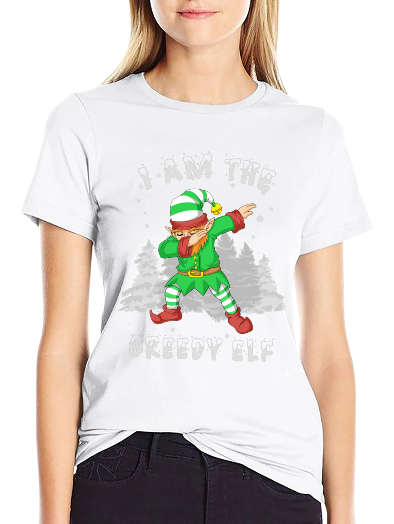 Greedy Elf Christmas T-Shirt - Dabbing Holiday Tee