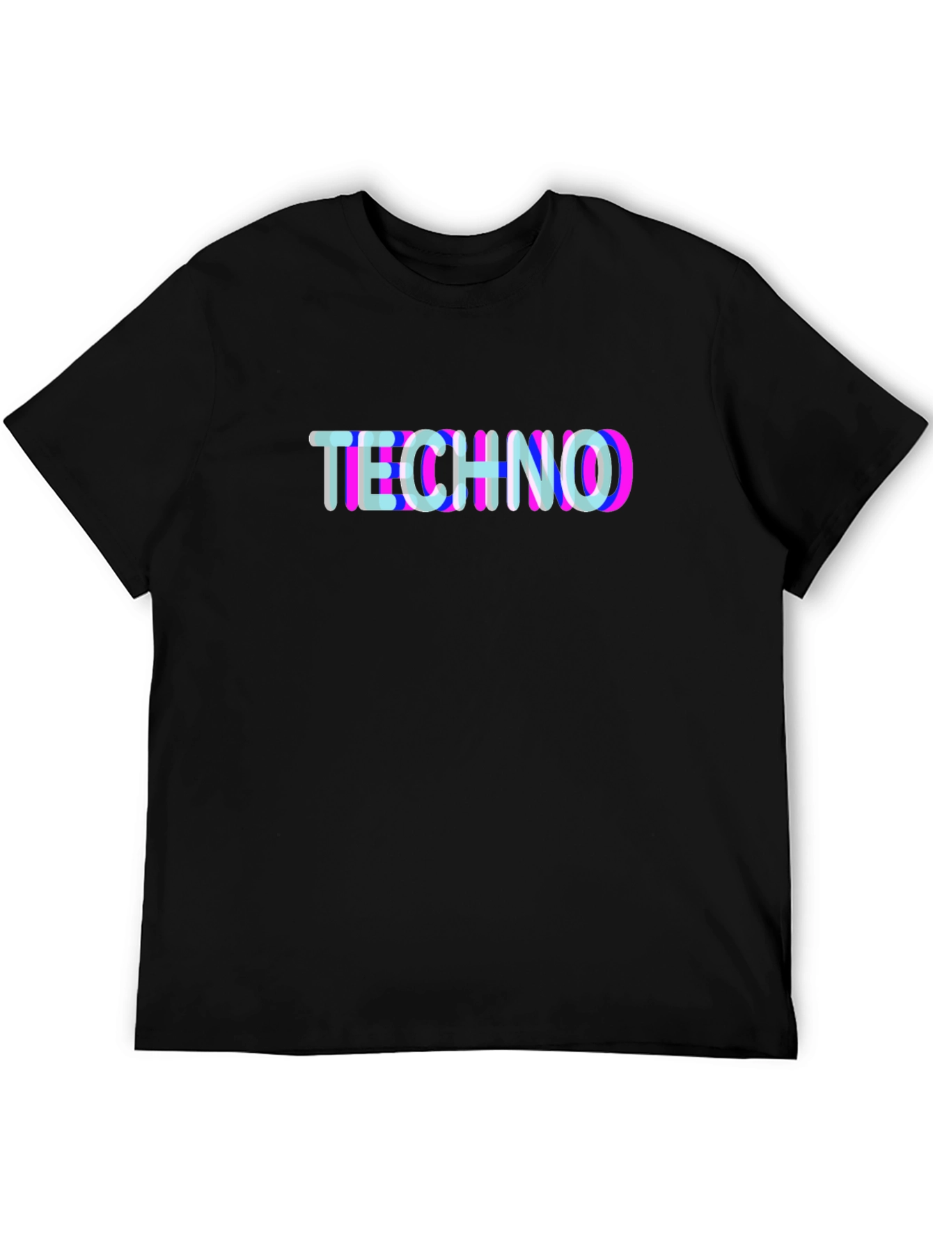 Techno Glitch T-Shirt - Black Graphic Tee