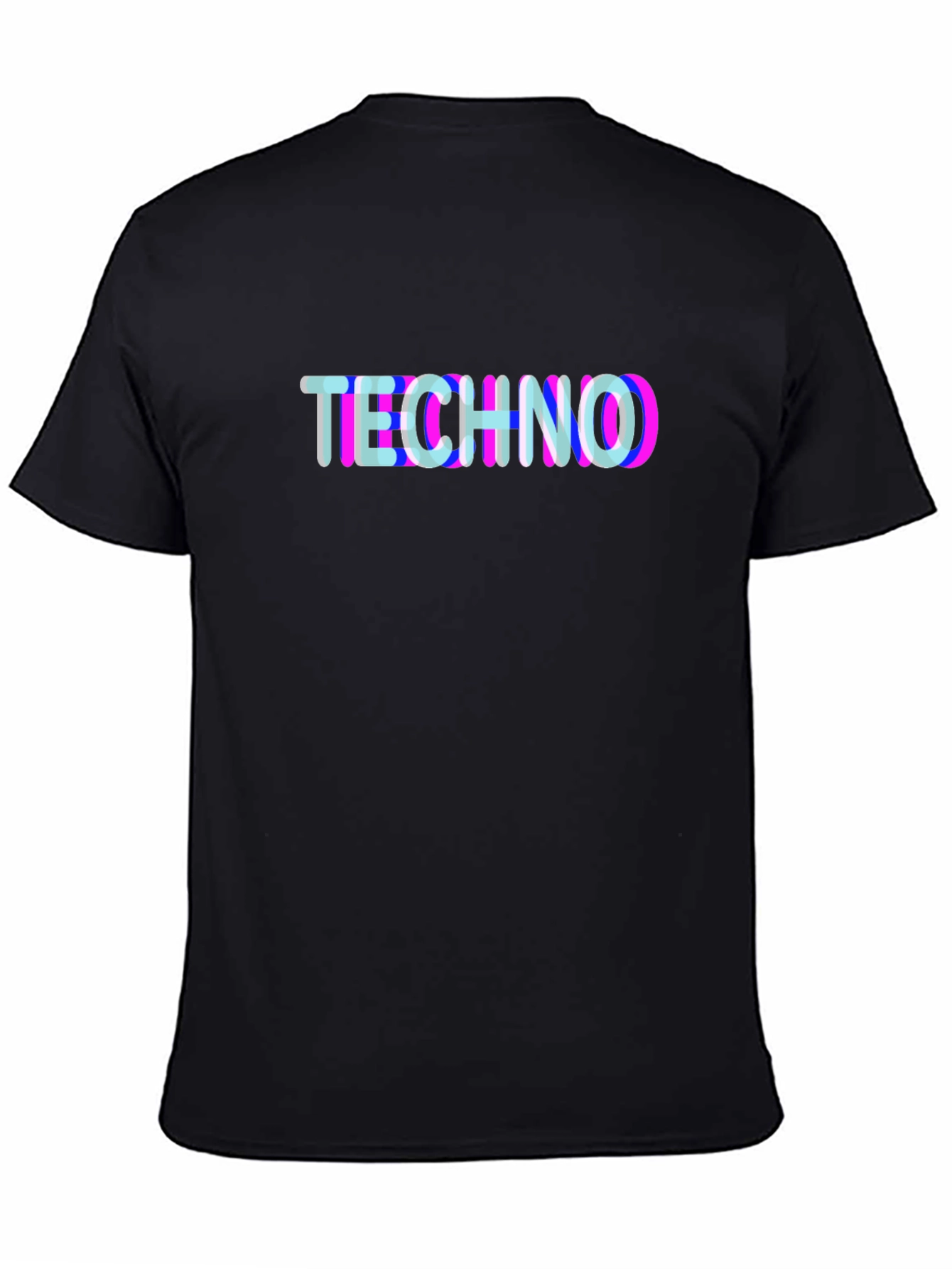 Techno Glitch T-Shirt - Black Graphic Tee