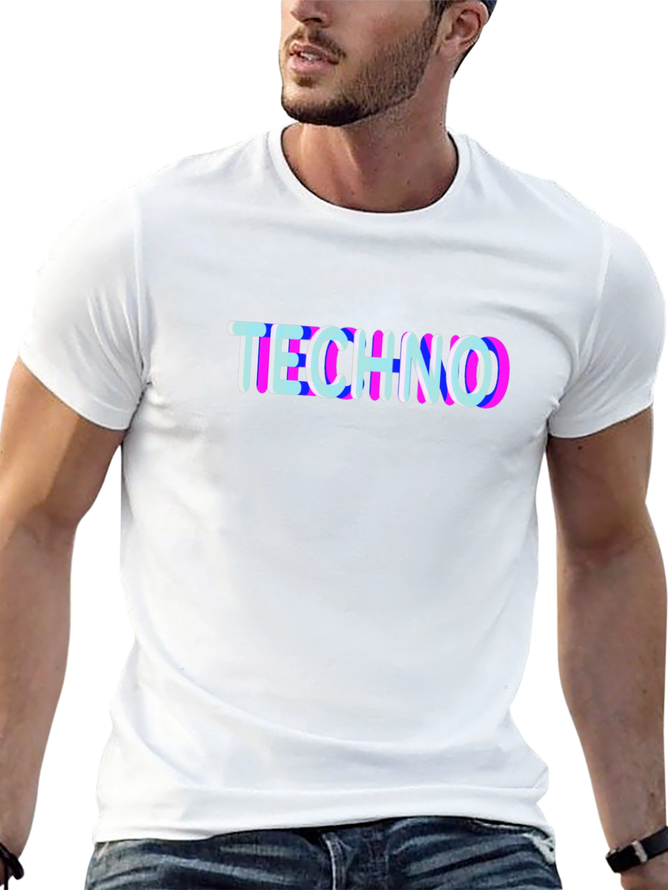 Techno Glitch T-Shirt - Black Graphic Tee