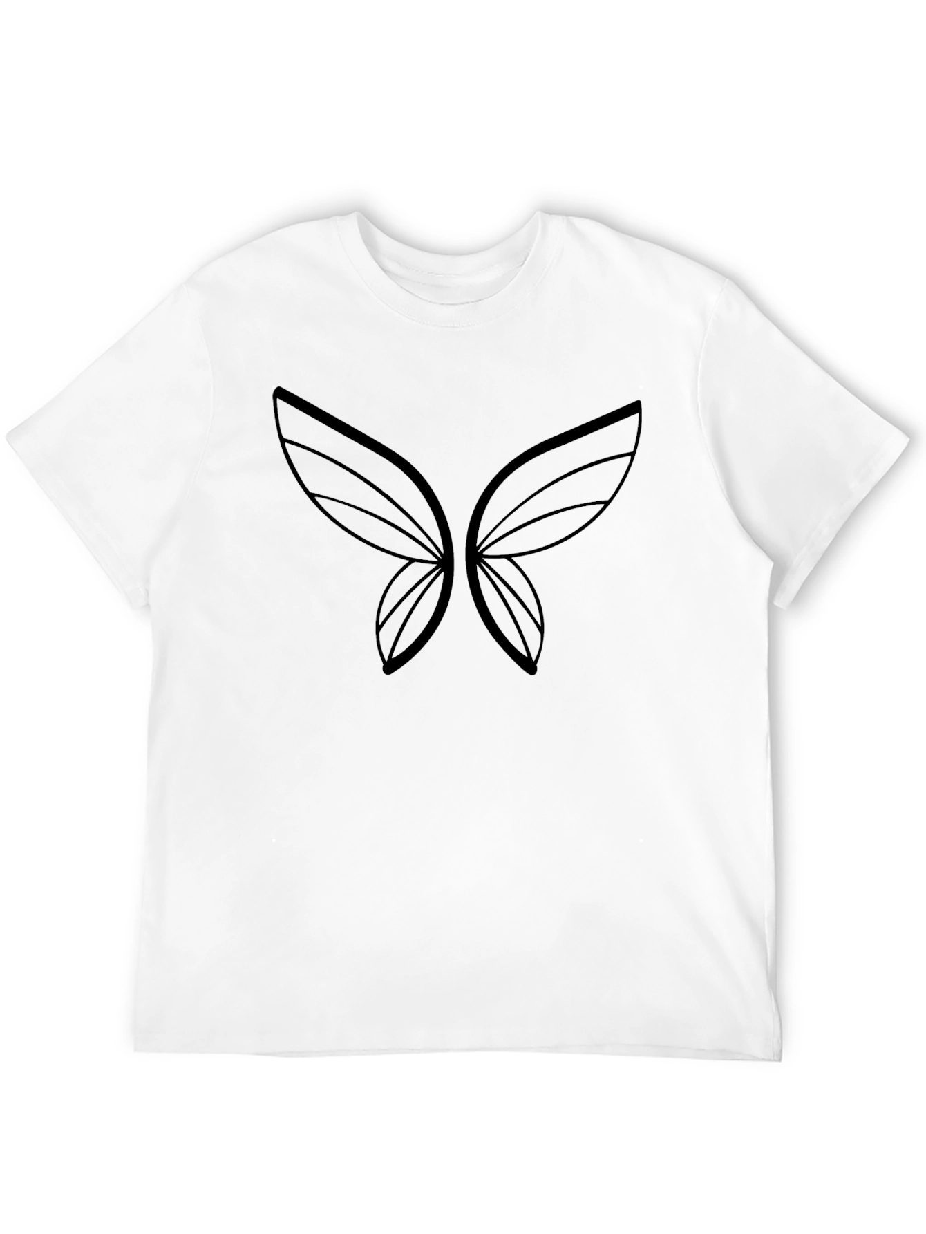 Elegant Black Butterfly Wings Graphic T-Shirt