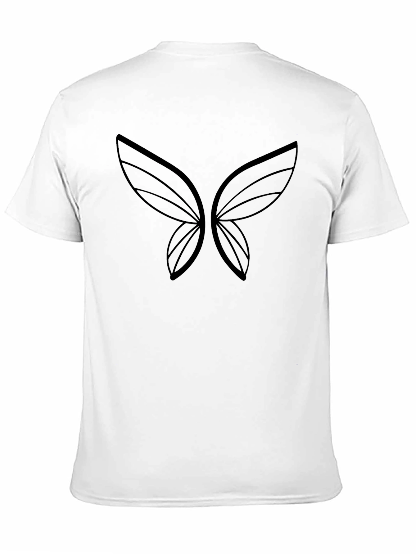 Elegant Black Butterfly Wings Graphic T-Shirt