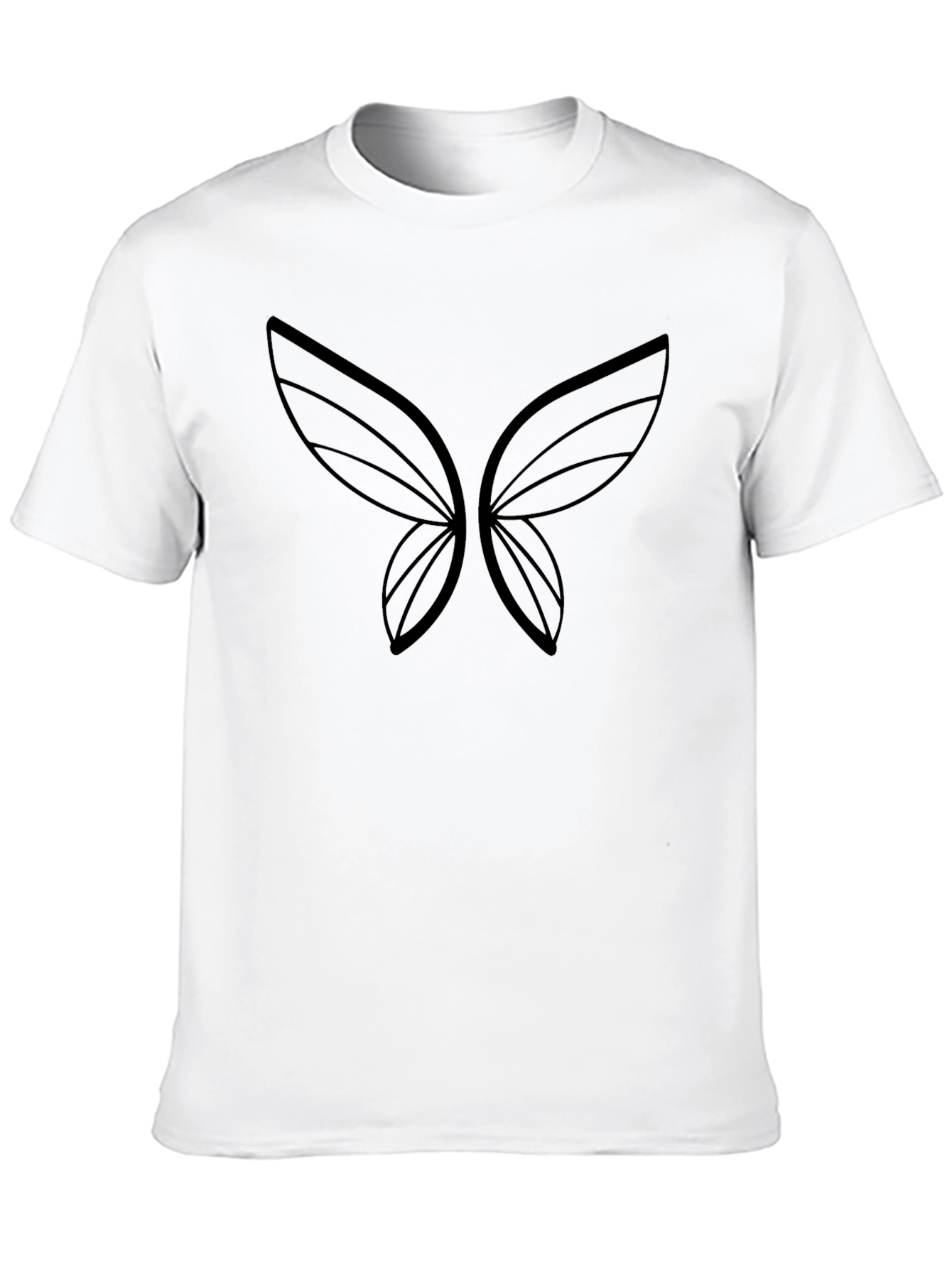 Elegant Black Butterfly Wings Graphic T-Shirt