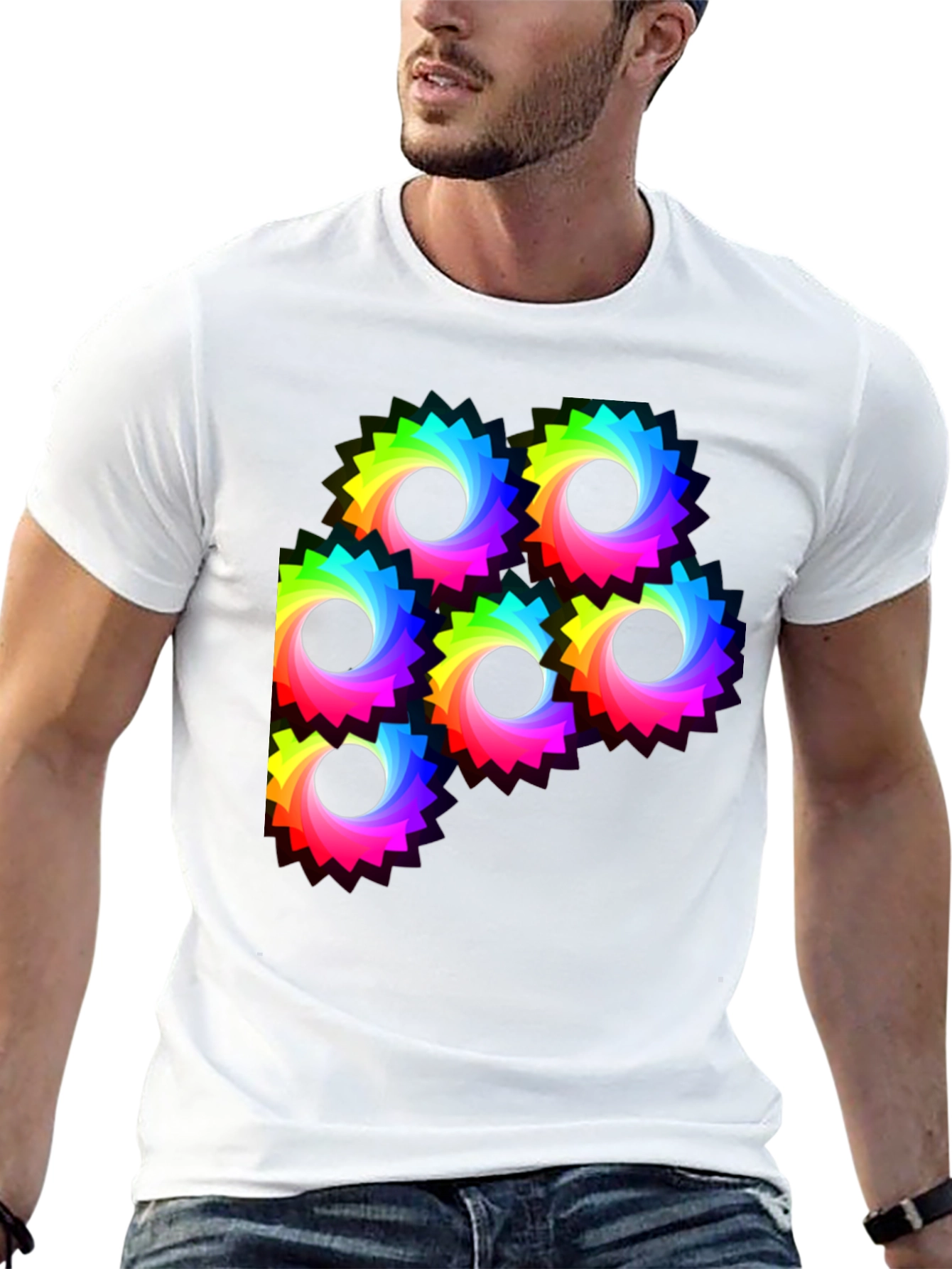 Rainbow Gear Graphic Tee - Black