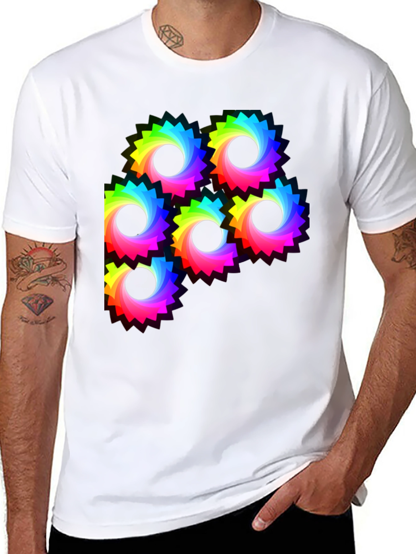 Rainbow Gear Graphic Tee - Black