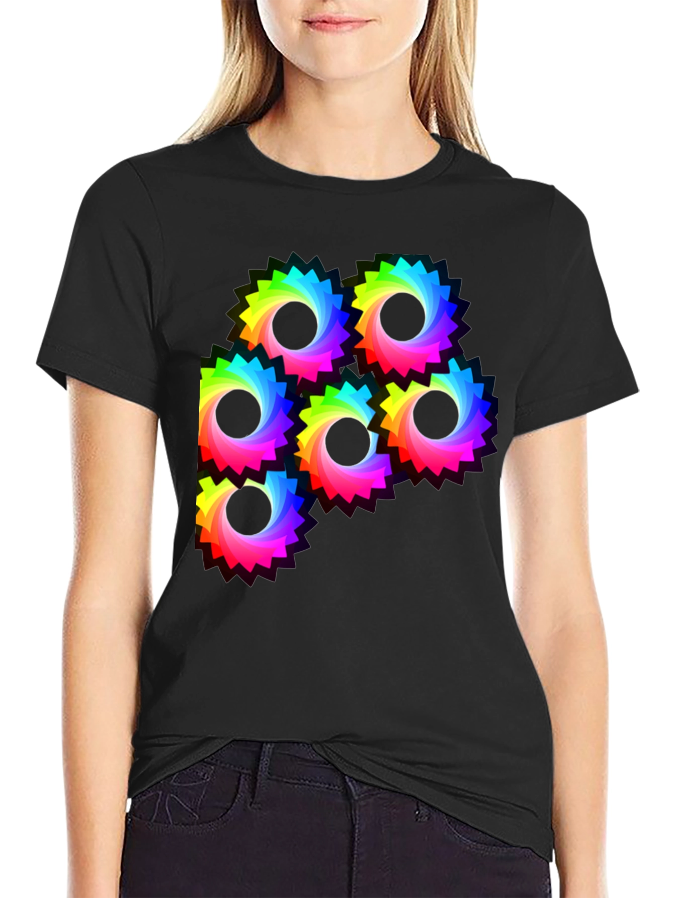 Rainbow Gear Graphic Tee - Black