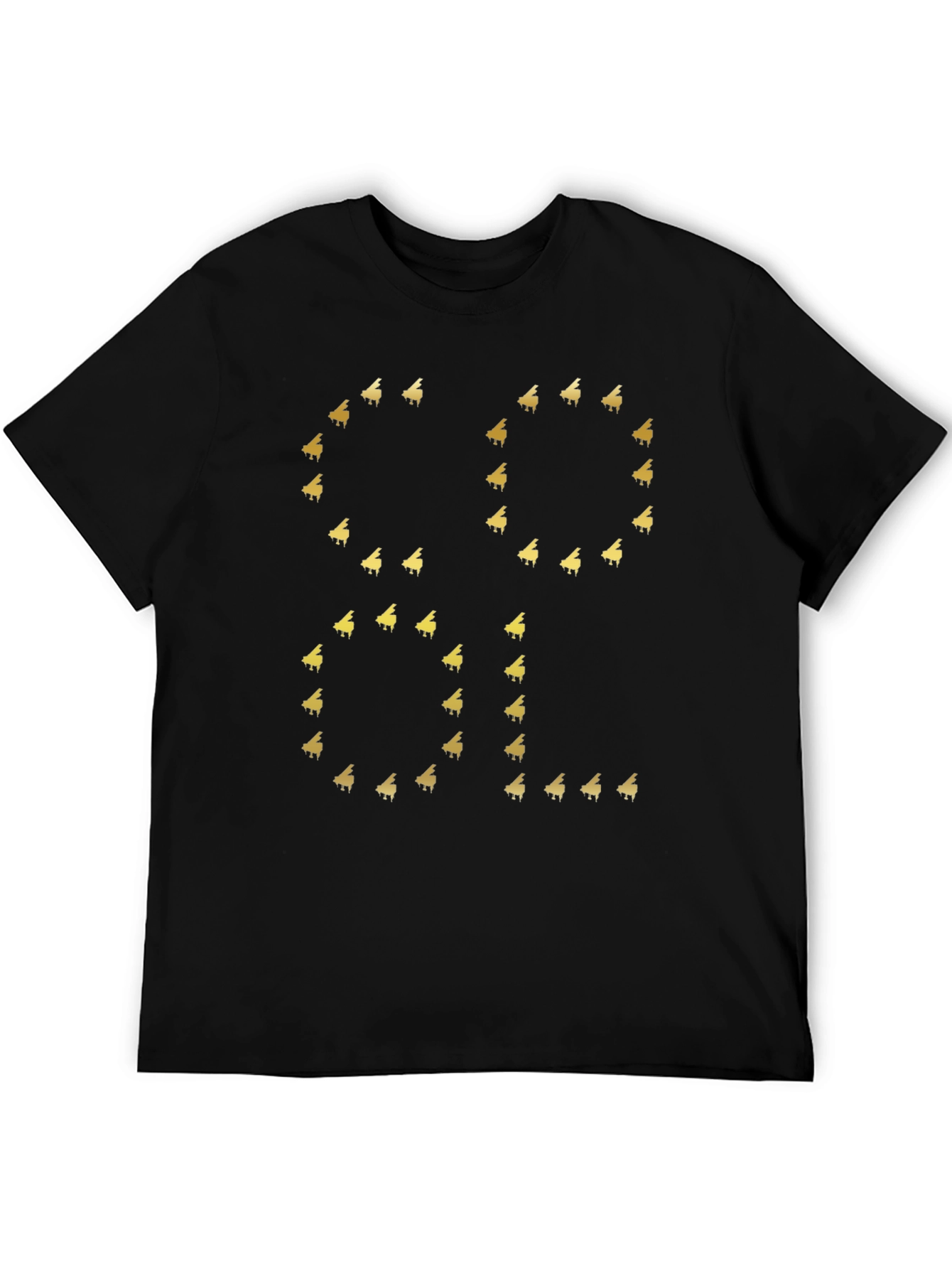 Cool Piano Graphic Tee - Black Cotton T-Shirt