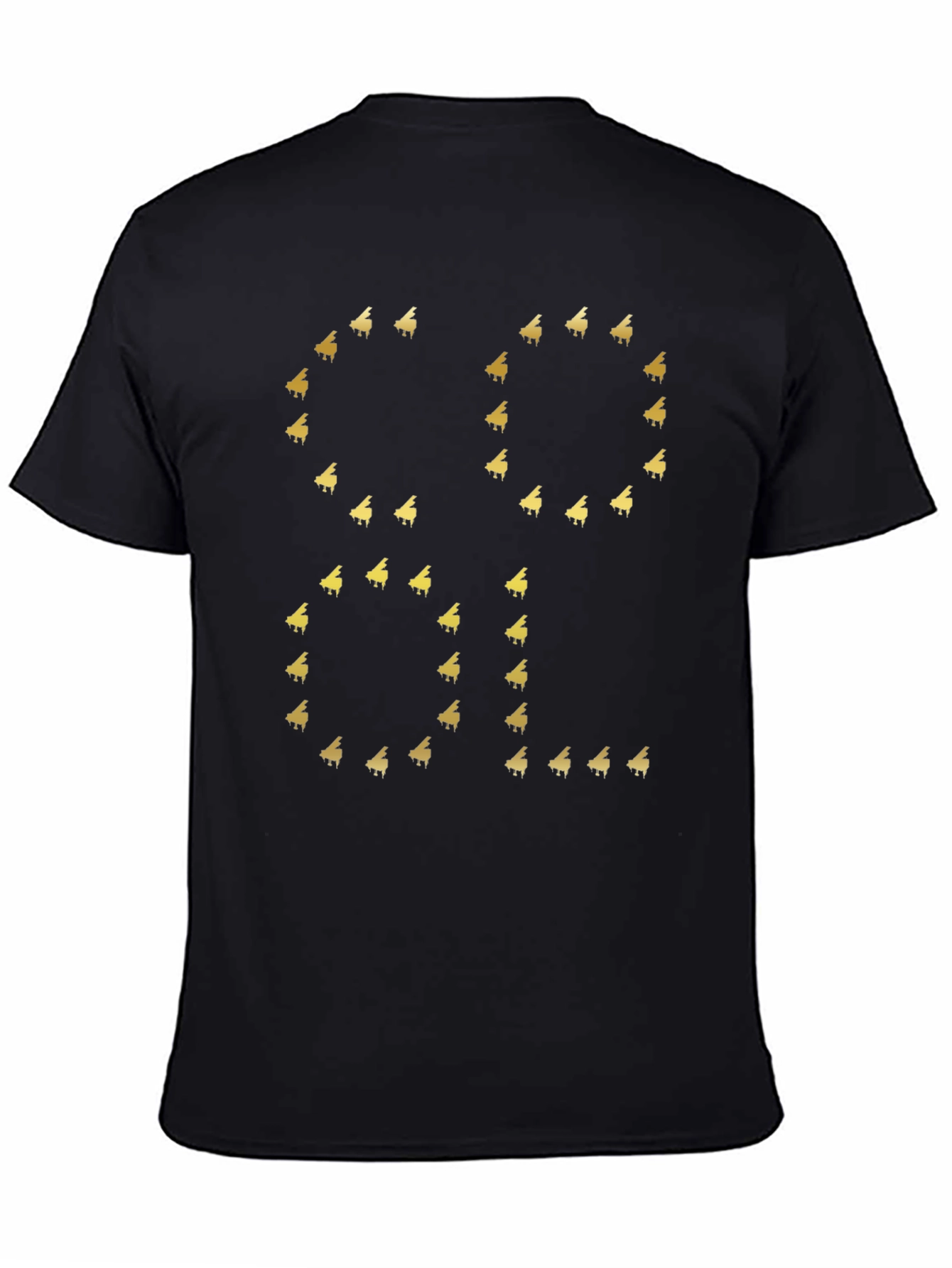 Cool Piano Graphic Tee - Black Cotton T-Shirt