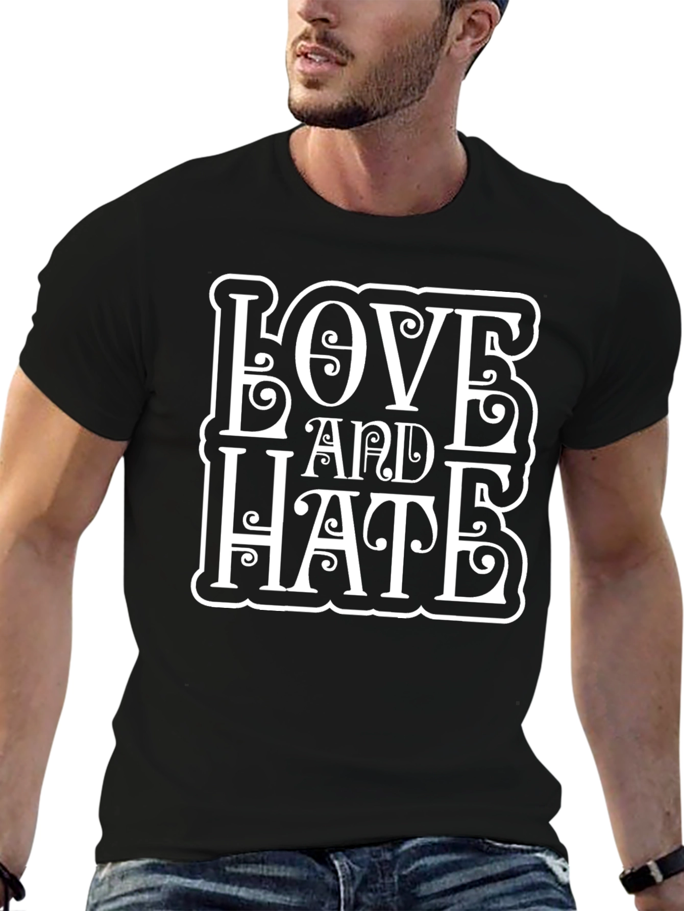 Love and Hate Graphic Tee - Black