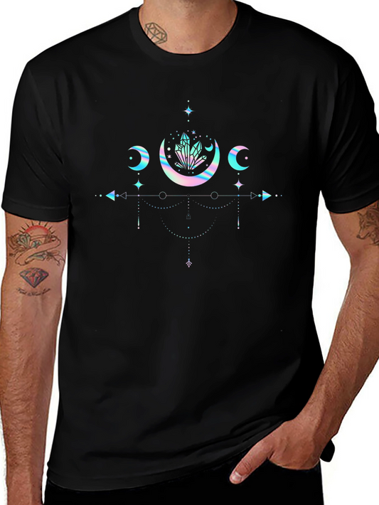 Mystic Moon Crystal Graphic Tee - Black