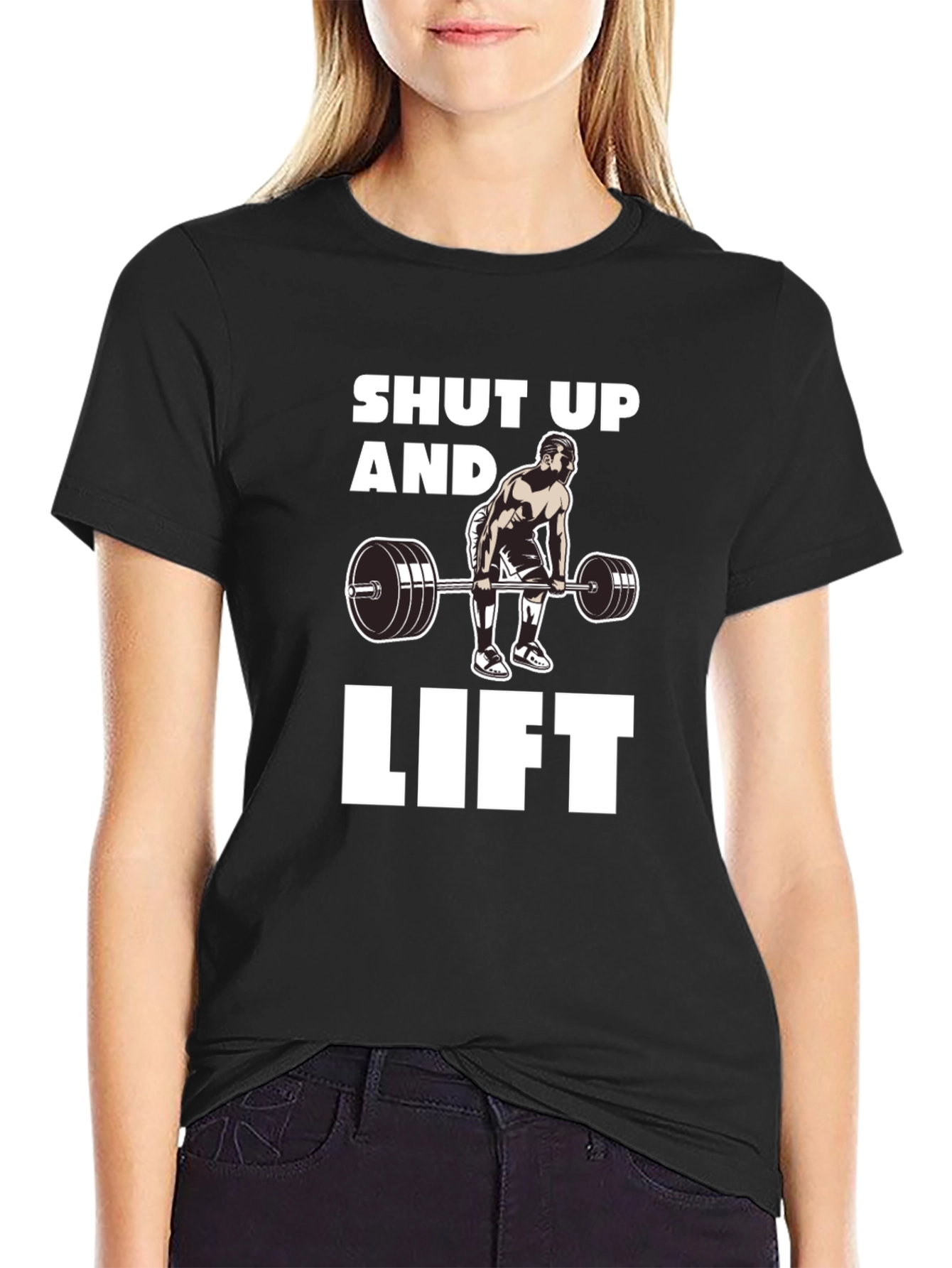 Shut Up and Lift Graphic T-Shirt Black