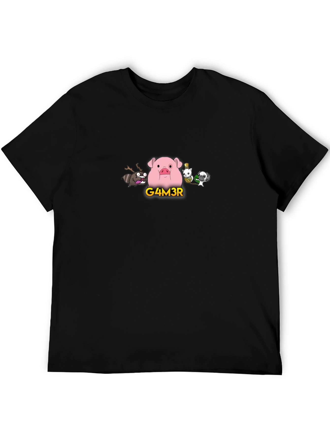 G4M3R Pig Tee - Black Graphic T-Shirt