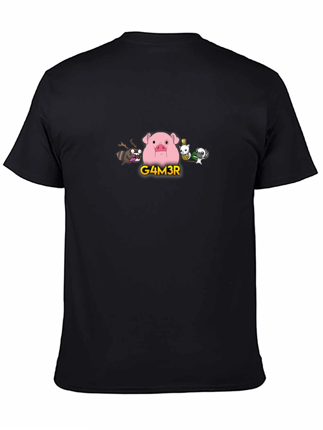 G4M3R Pig Tee - Black Graphic T-Shirt
