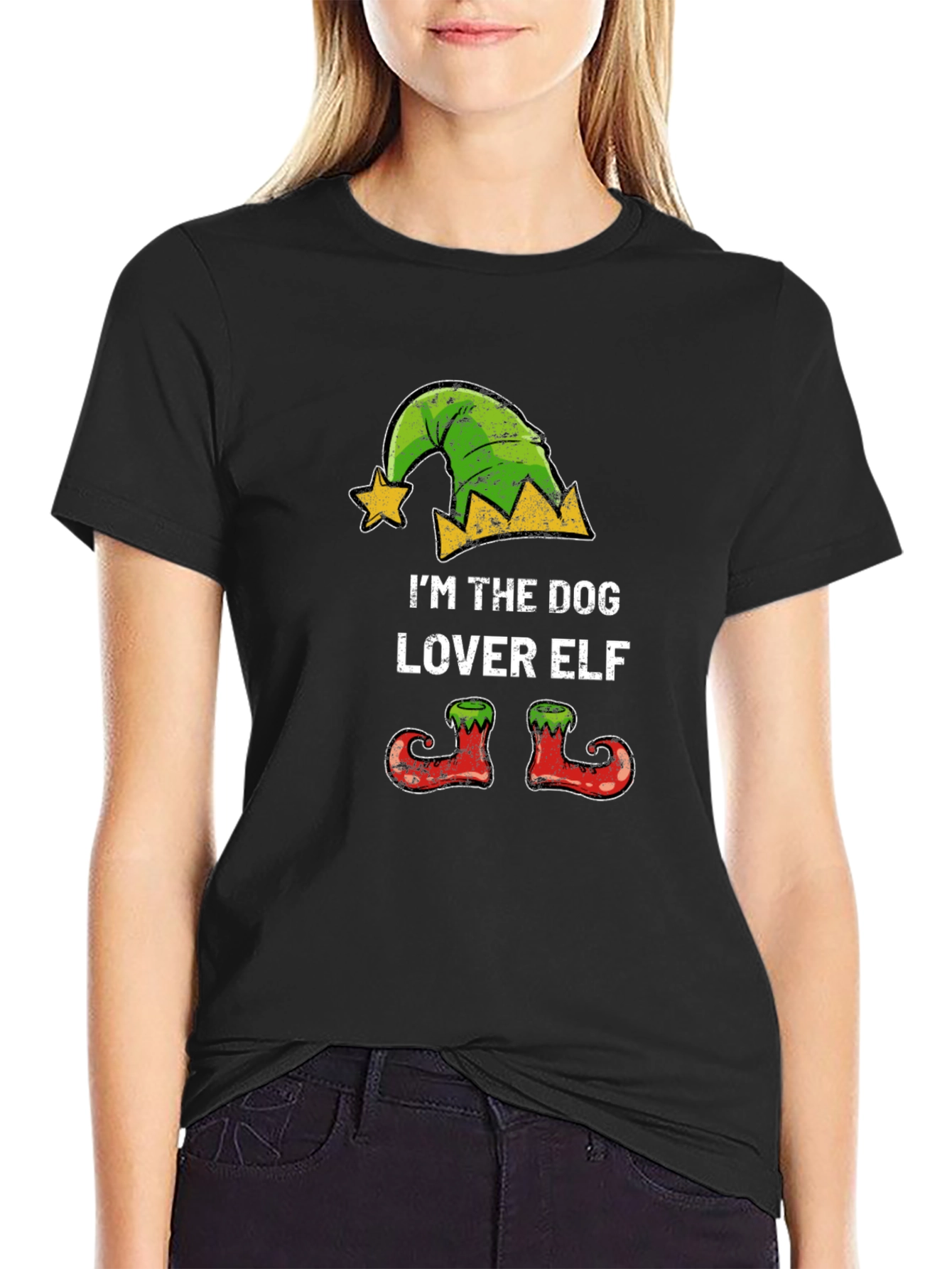 Dog Lover Elf Christmas T-Shirt