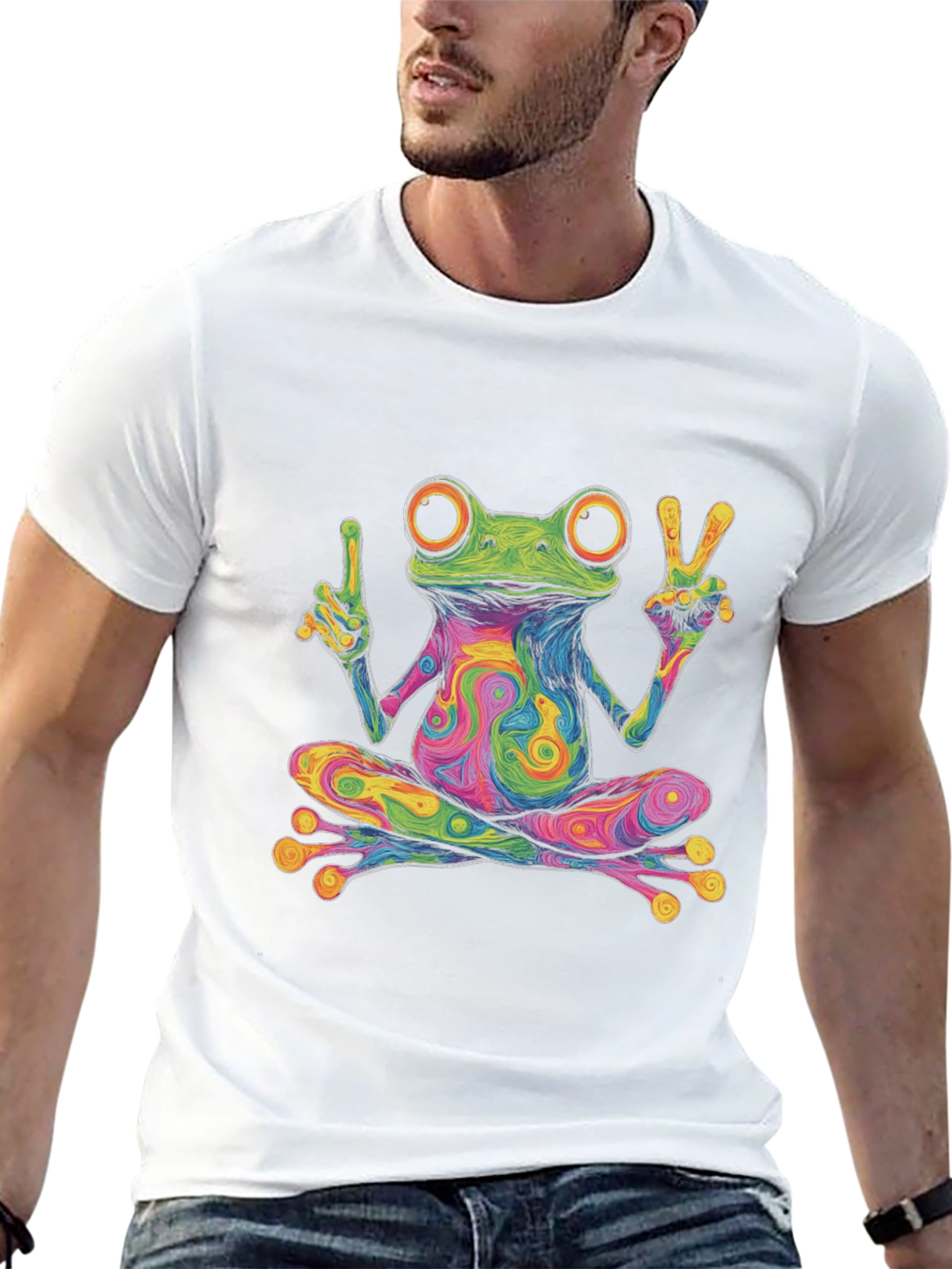 Psychedelic Frog T-Shirt - Peace & Love