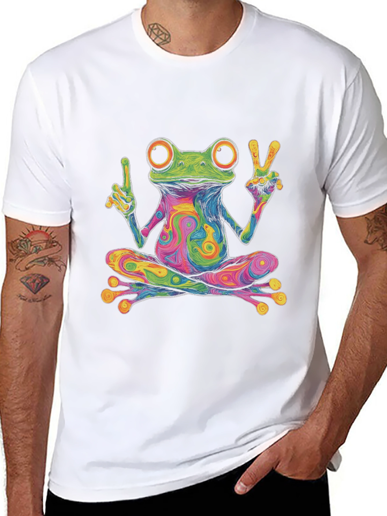 Psychedelic Frog T-Shirt - Peace & Love