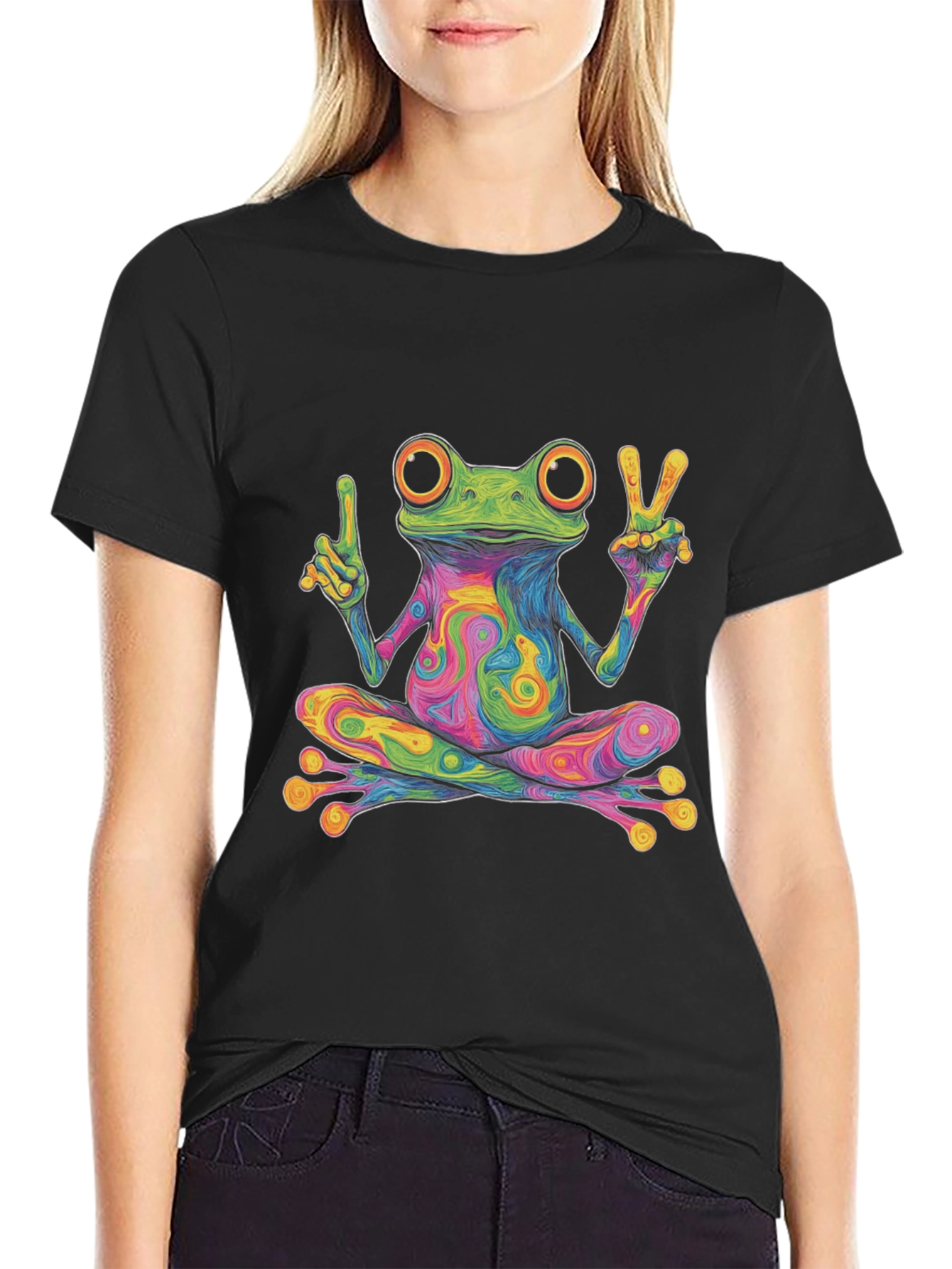 Psychedelic Frog T-Shirt - Peace & Love