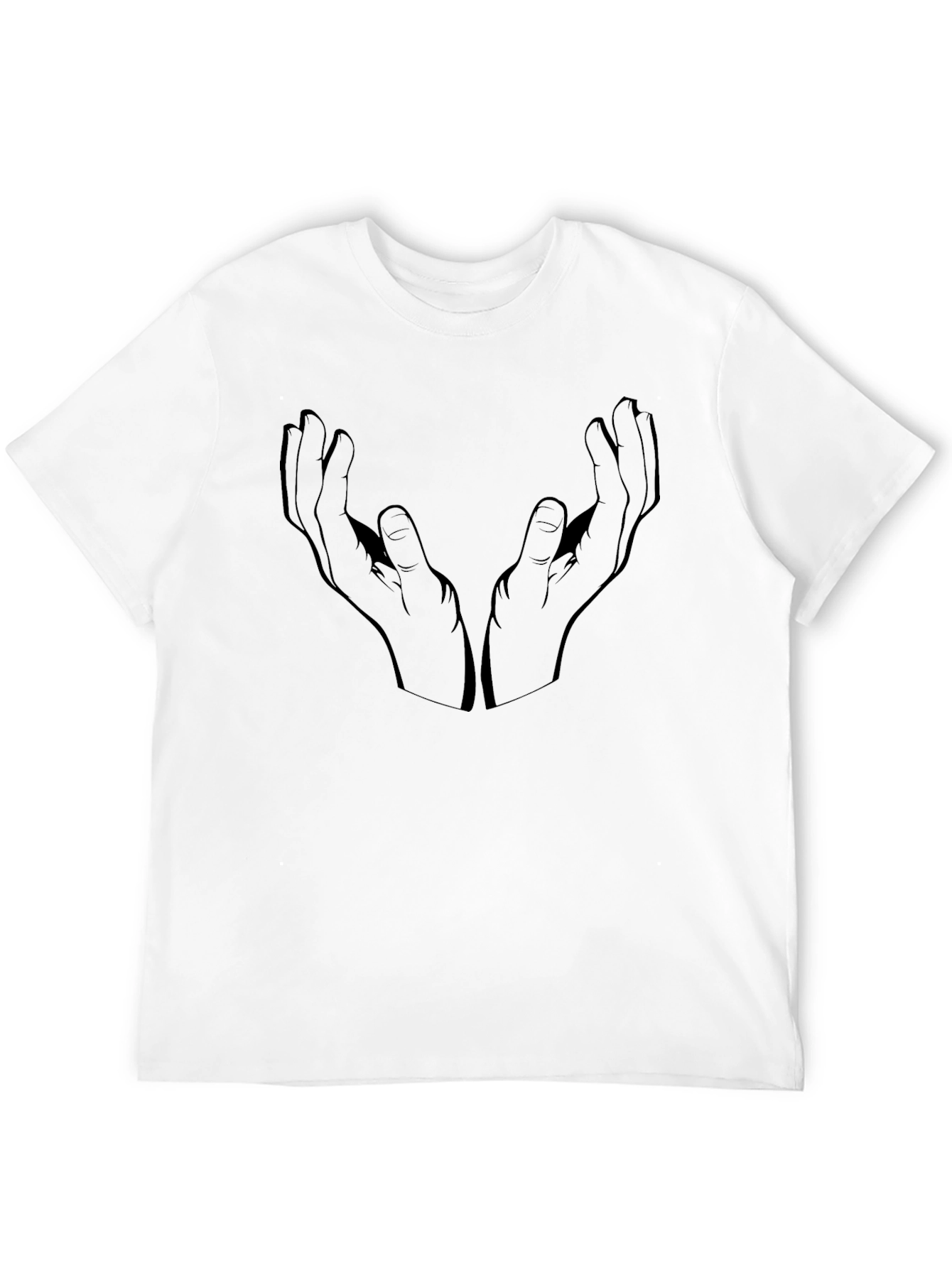 Mens Black Graphic T-Shirt - Hands Design