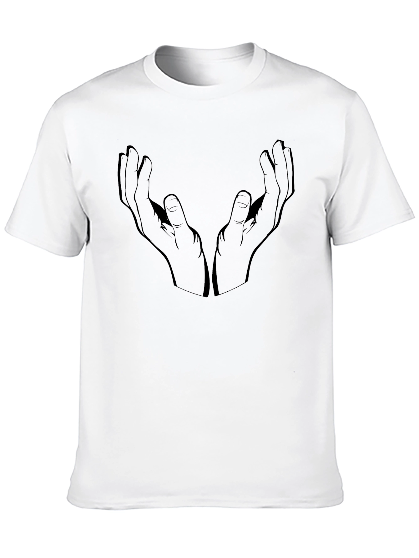 Mens Black Graphic T-Shirt - Hands Design