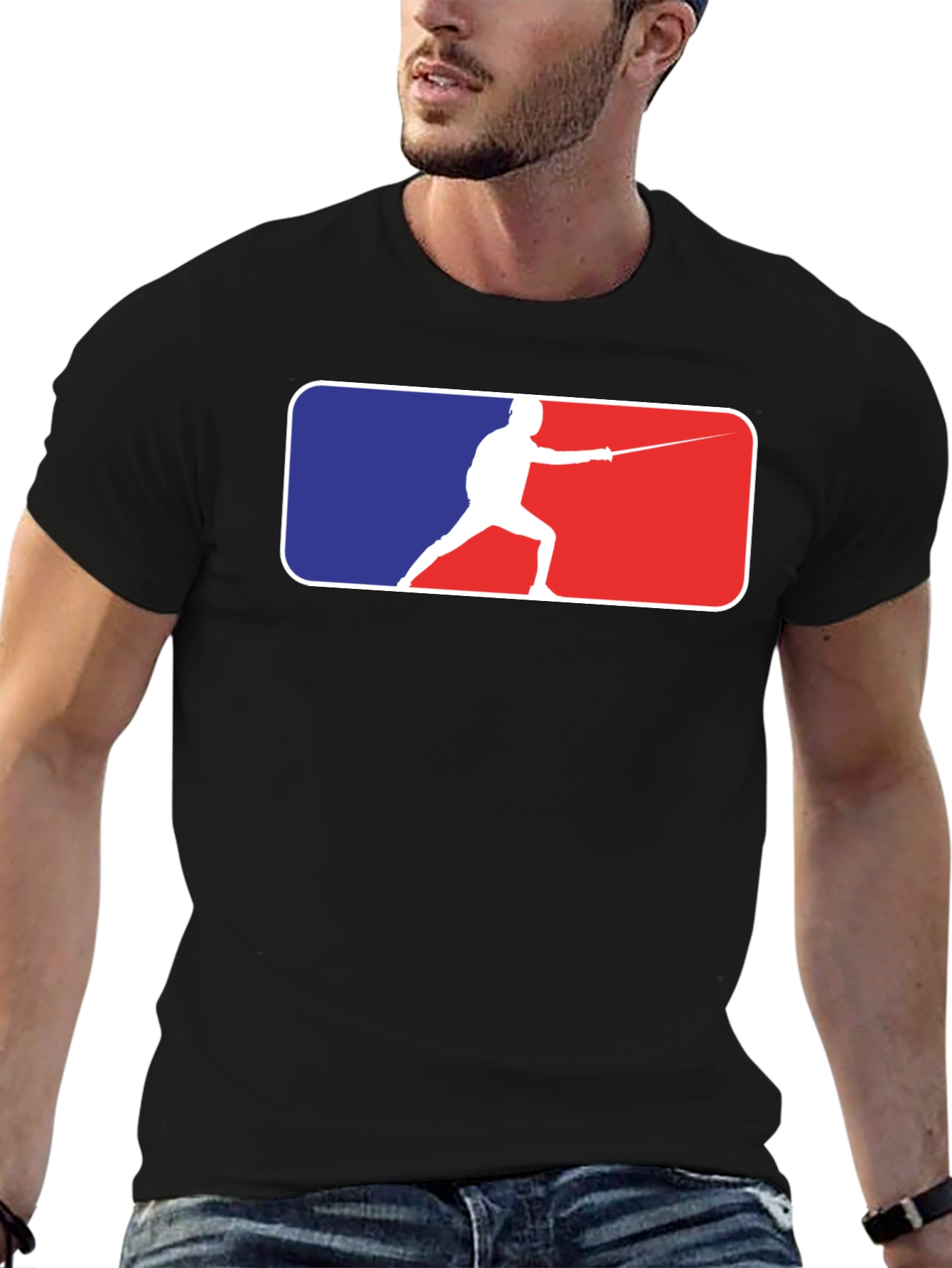 Fencing Silhouette Graphic Tee - Stylish Sport T-Shirt