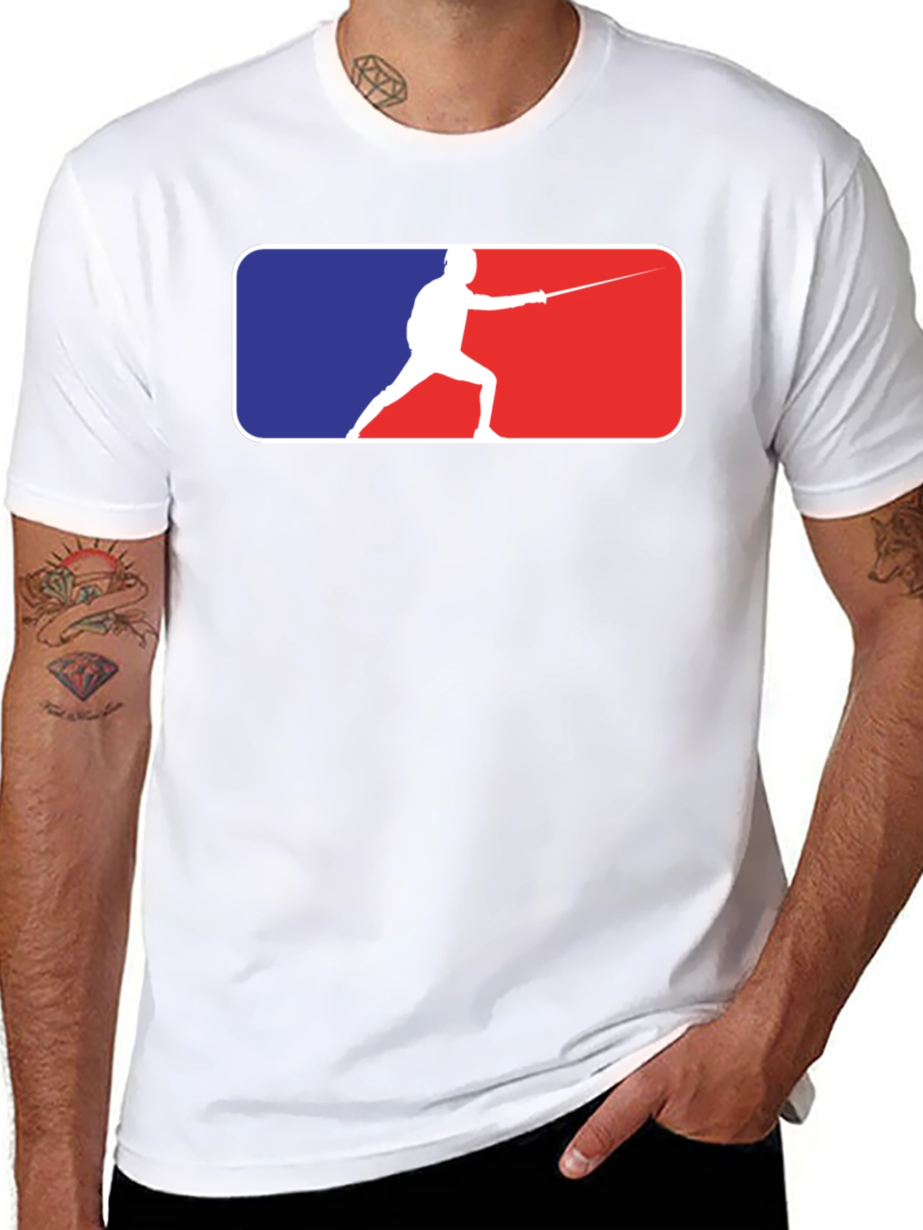 Fencing Silhouette Graphic Tee - Stylish Sport T-Shirt