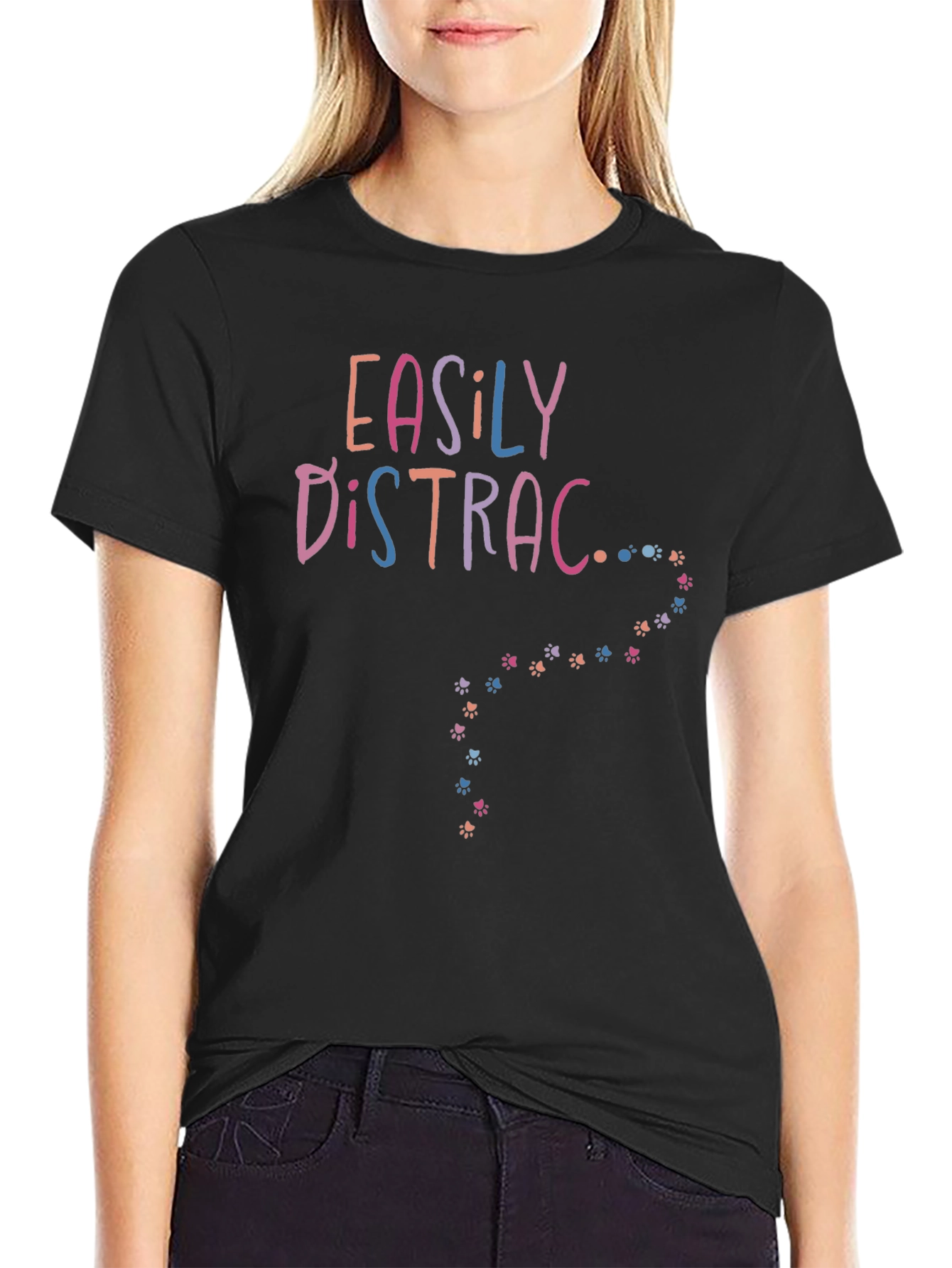 Easily Distracted Paw Print Tee