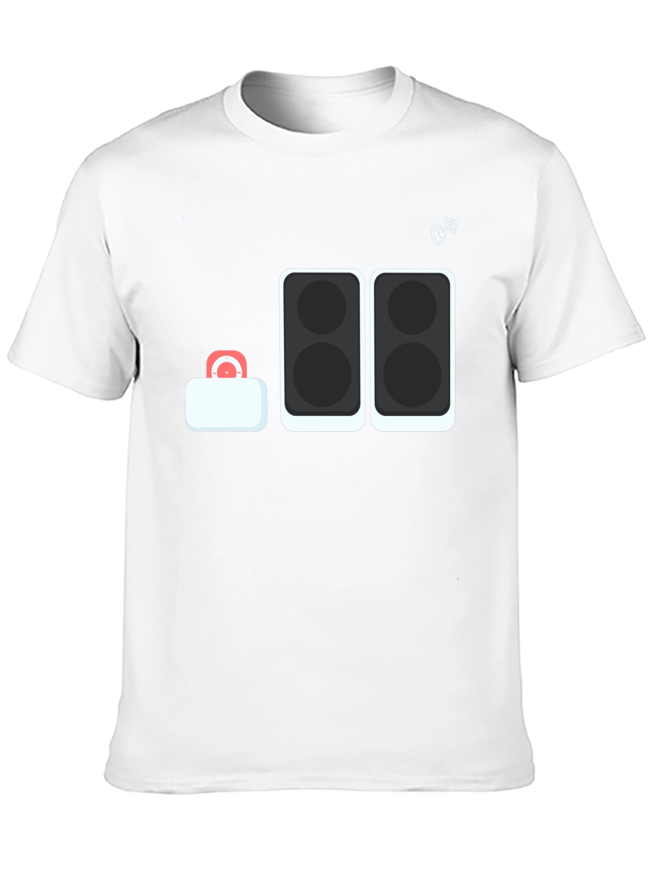 DJ Speaker Stack Graphic Tee - Black Cotton T-Shirt