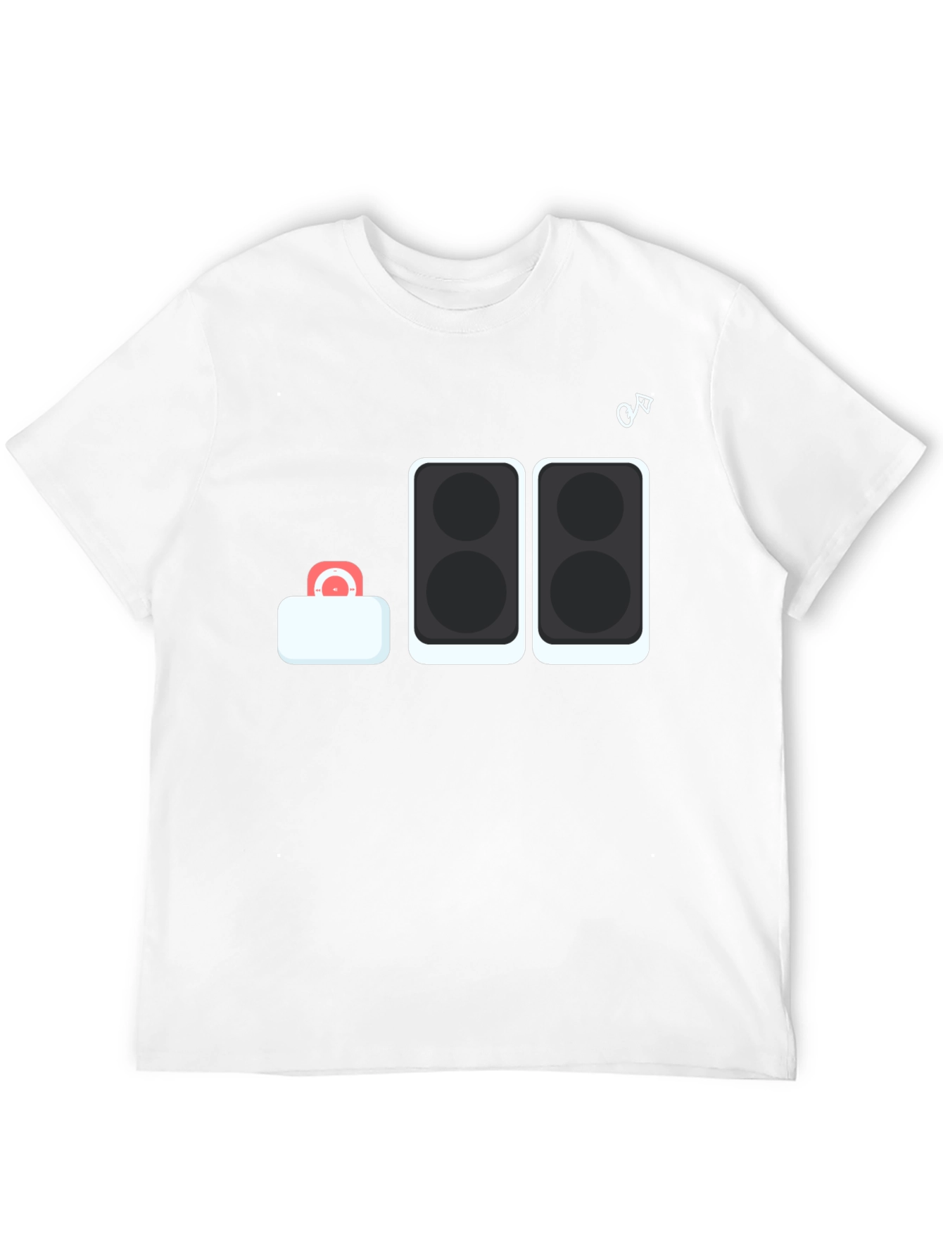 DJ Speaker Stack Graphic Tee - Black Cotton T-Shirt